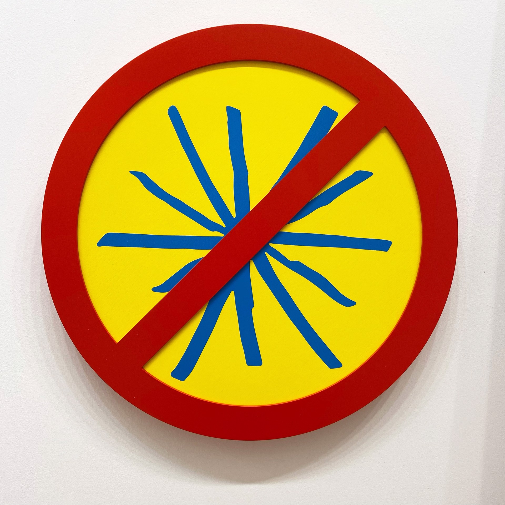 No Assholes (Blue on Yellow) by Michael Porten