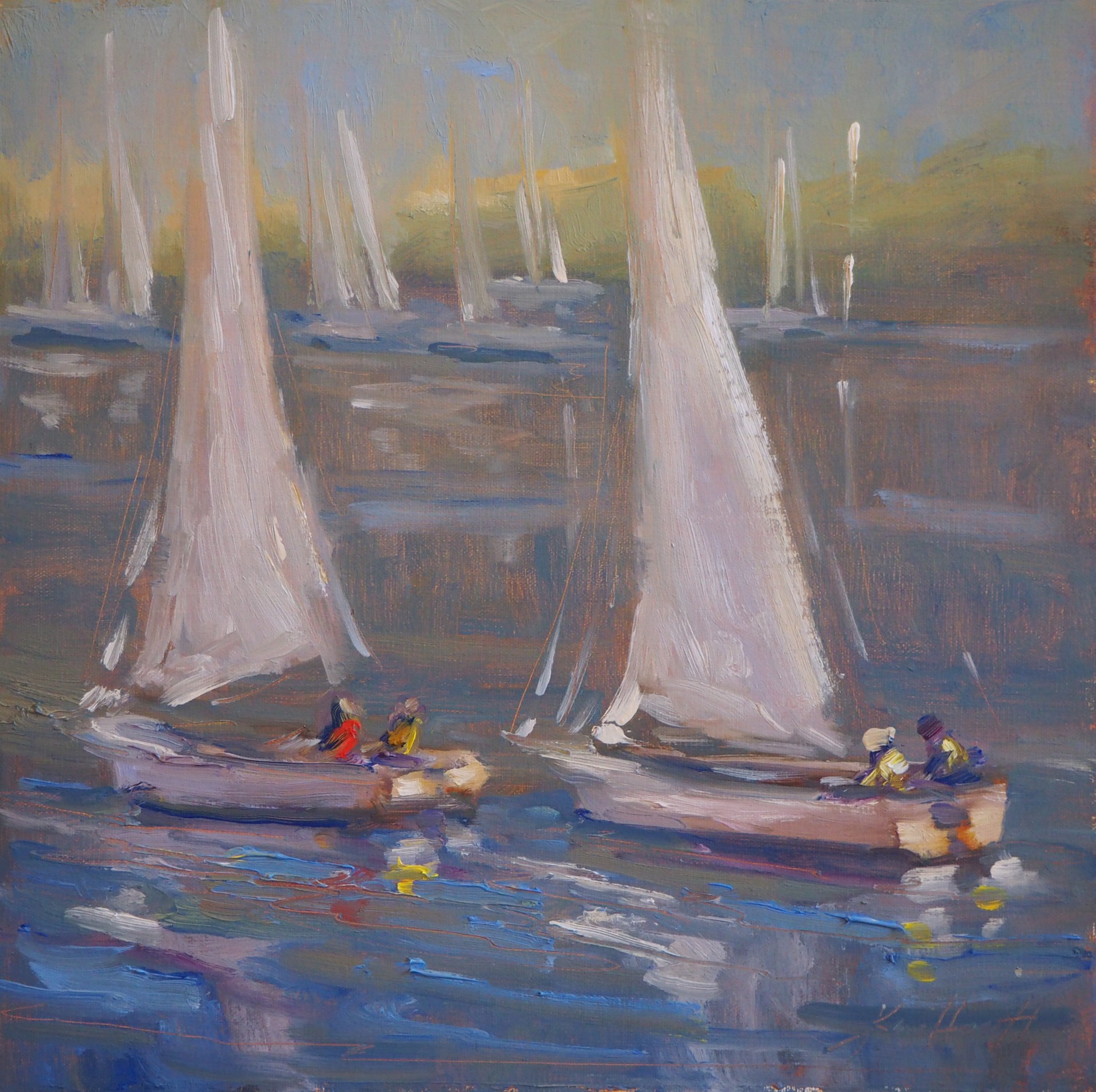 "Out on the Water" original oil painting by Karen Hewitt Hagan