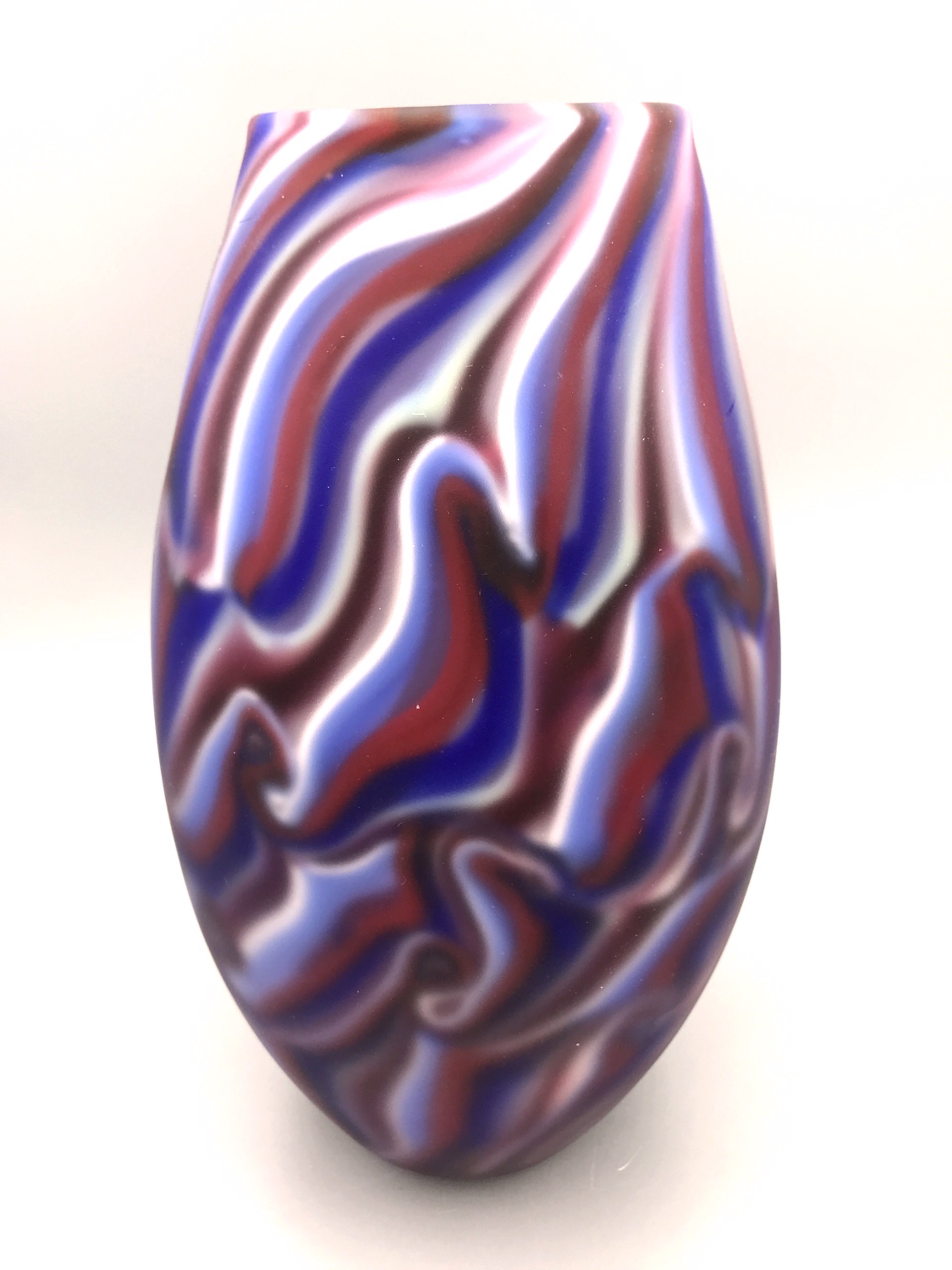 Smoke Red, White and Blue Olive shape by Rene Culler