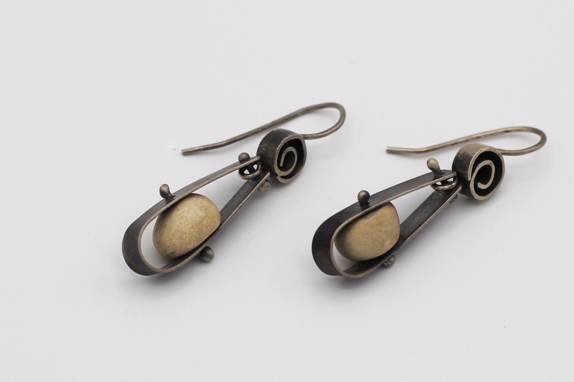 Stone and Sterling Earrings by Susan Richter-O'Connell