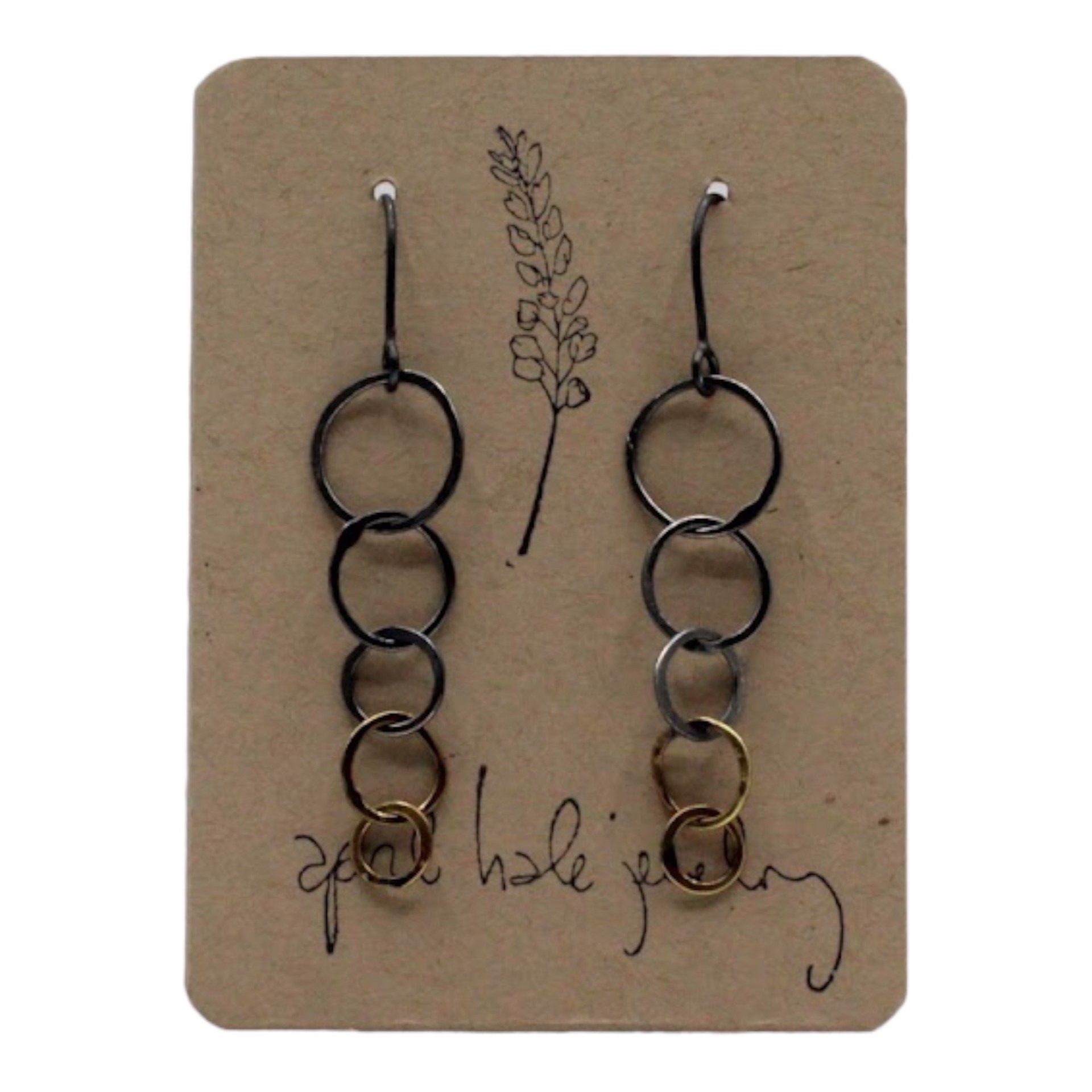 Day And Night Earrings - Recycled Steel and Brass by April Hale