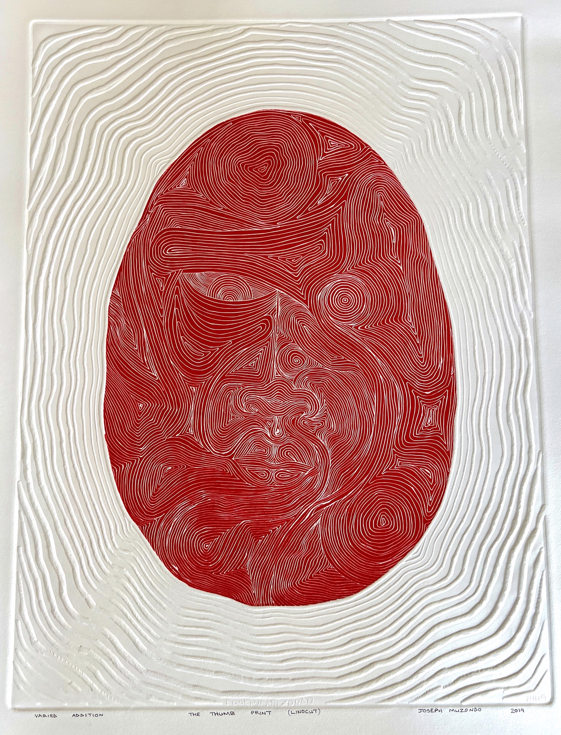 The Thumb Print (Red) by Joseph Muzondo