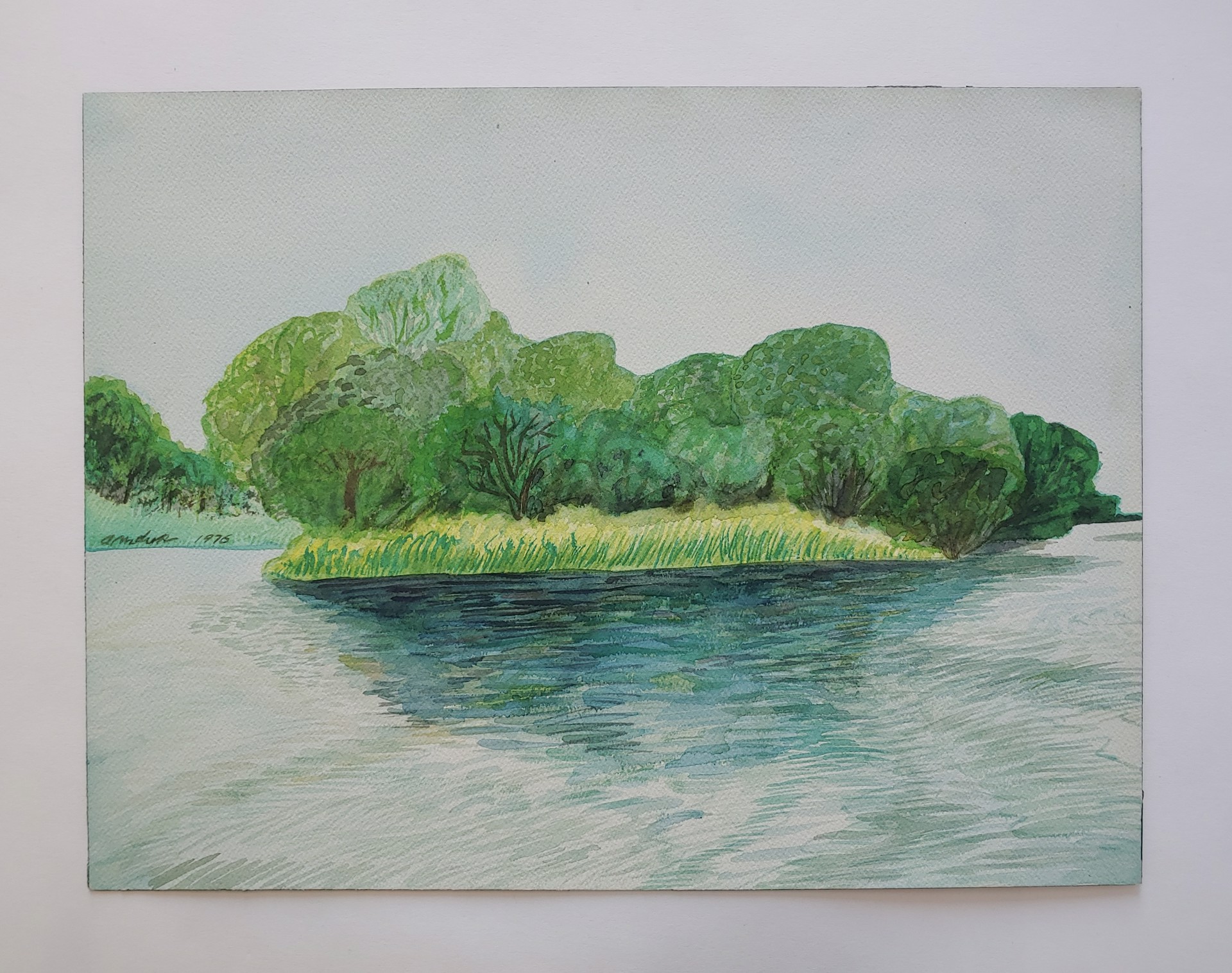 Lake Landscape - Watercolor by David Amdur