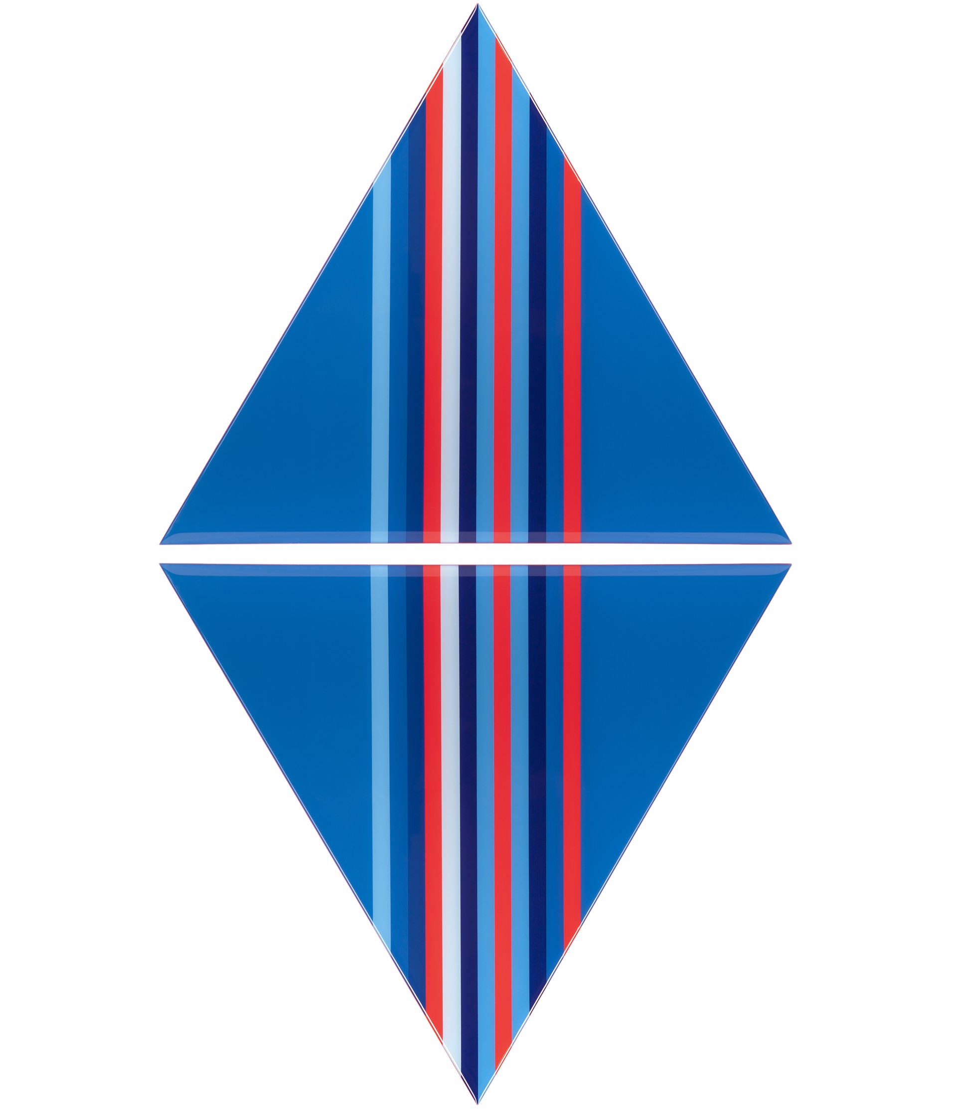 Dark Blue & Fluro Pink Triangle Diptych by Jarrad Tacon-Heaslip