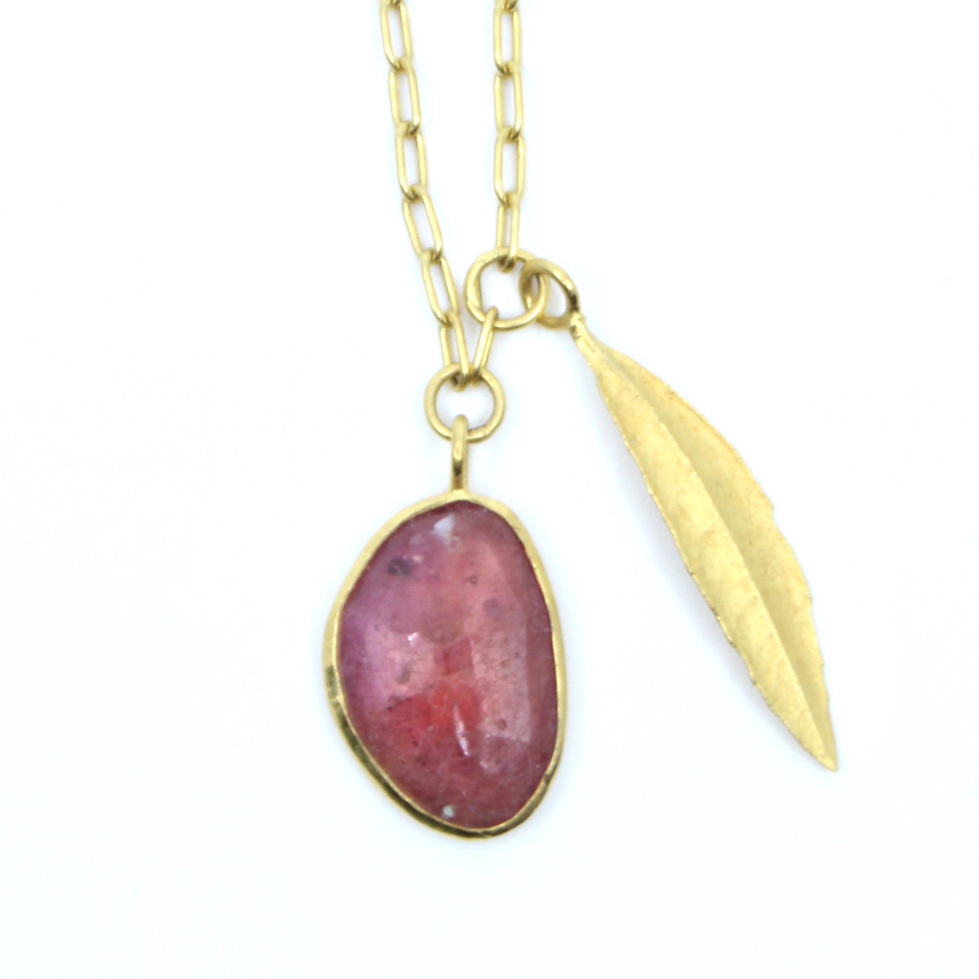 Gold Saphhire Charm Necklace by Anna Johnson