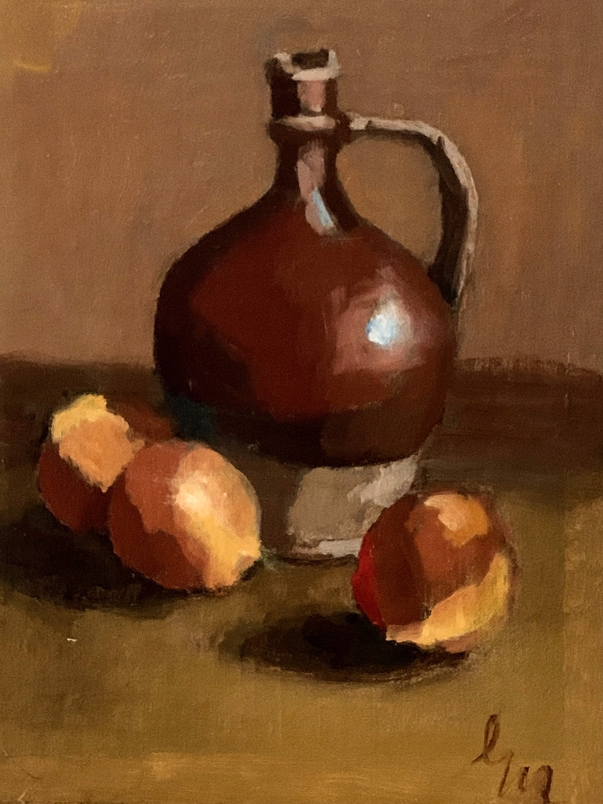 French Urn with Peaches by Laura Murphey