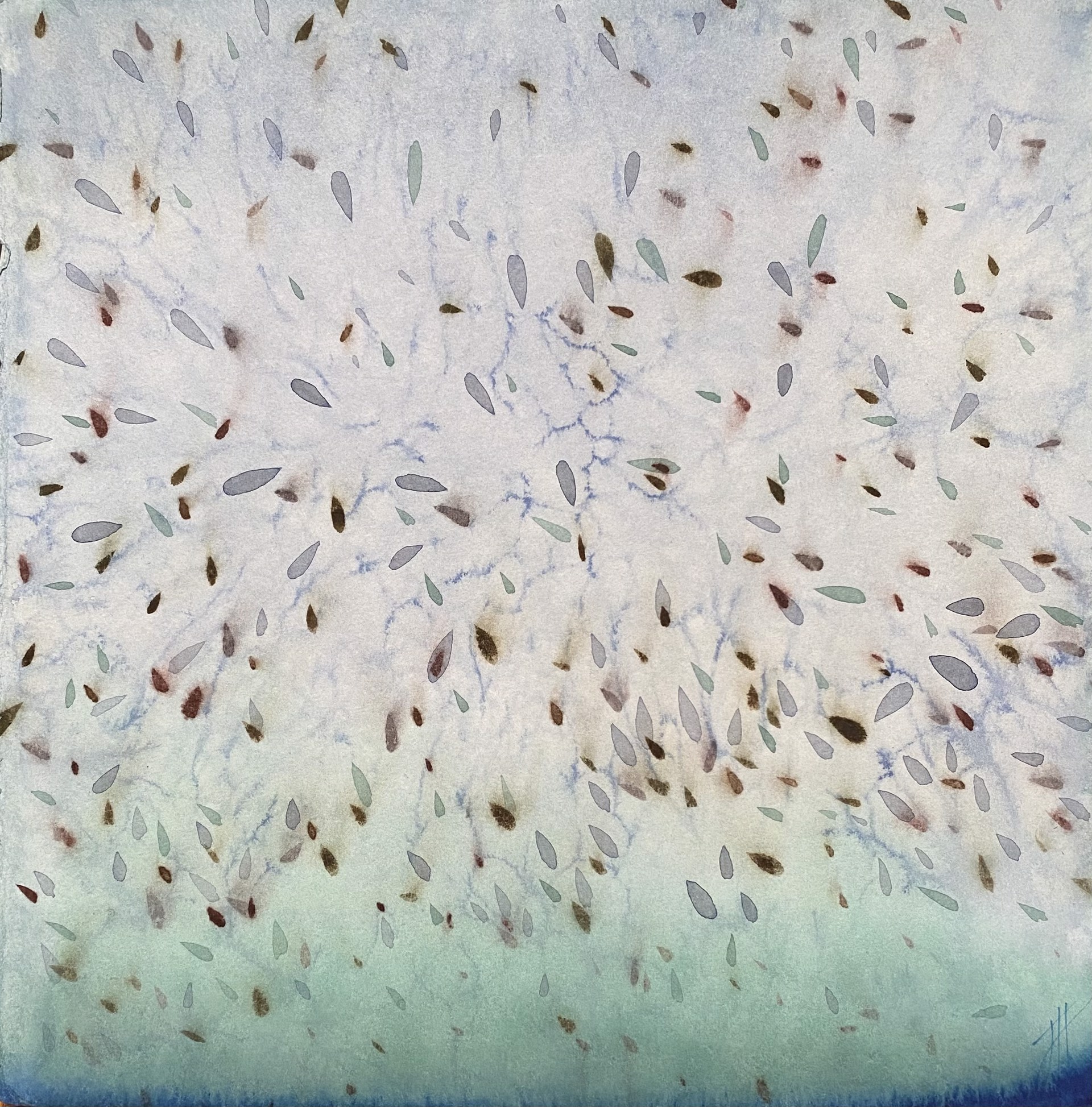 SOLD, Untitled (Blue Seeds) by Jan Heaton