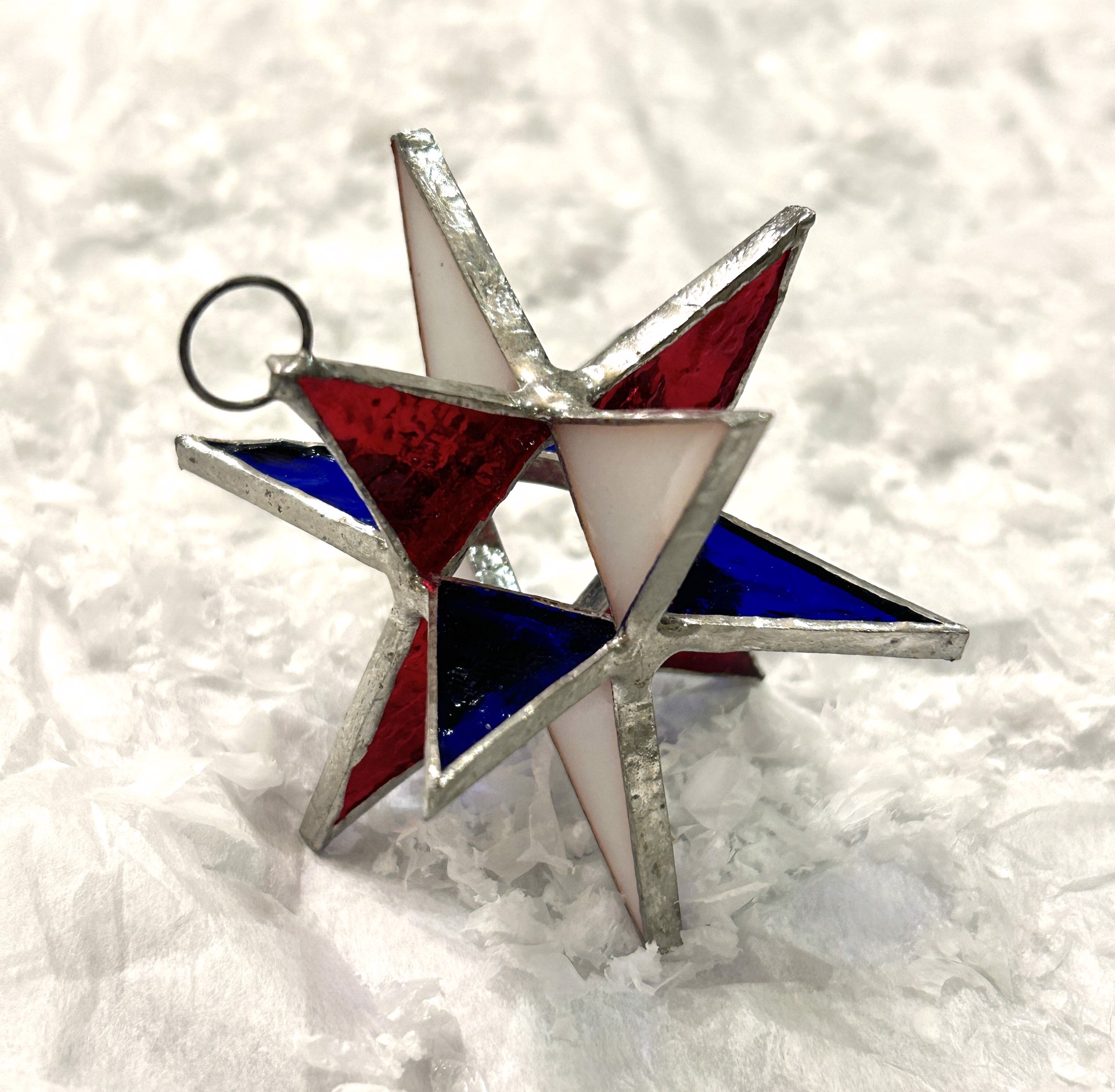 Ornament -RED, WHITE, AND BLUE Moravian Star by Fiesta Color