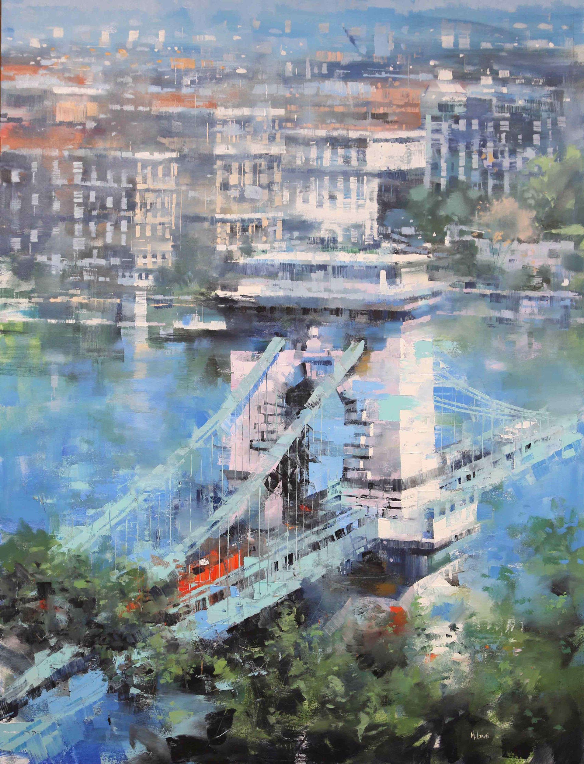 Over Chain Bridge (Budapest) (SOLD) by MARK LAGUE