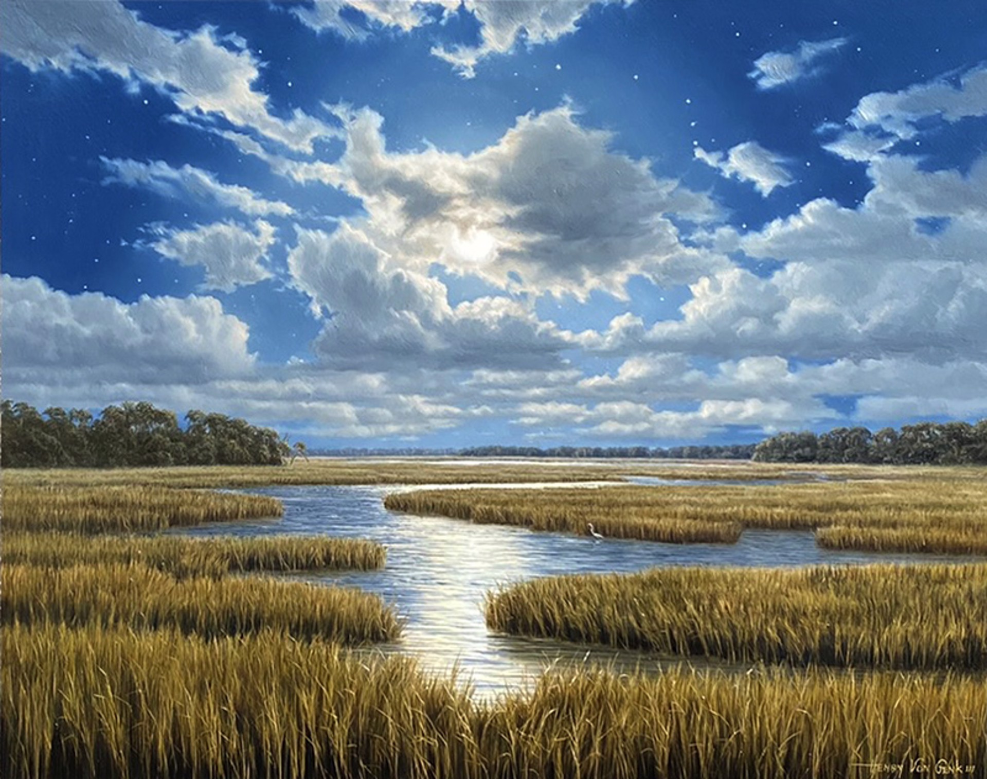 Moonlit Marsh by Henry Von Genk, III