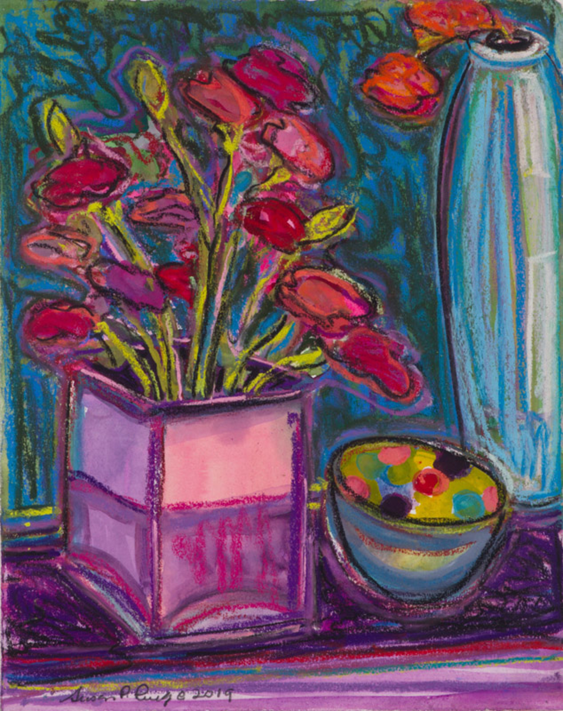Carnations and Adler Vase I by Susan Puelz