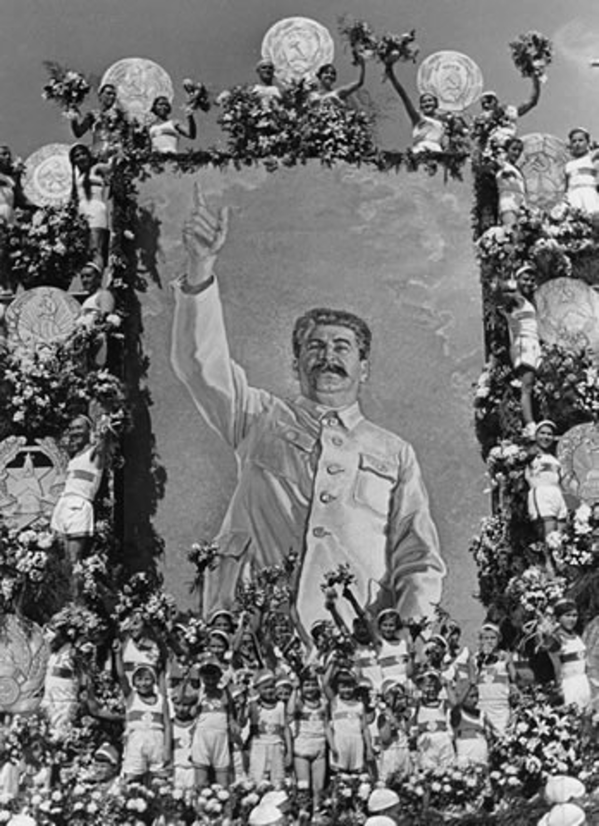 Giant Portrait of Stalin and Russian Youth by Samariy Gurariy