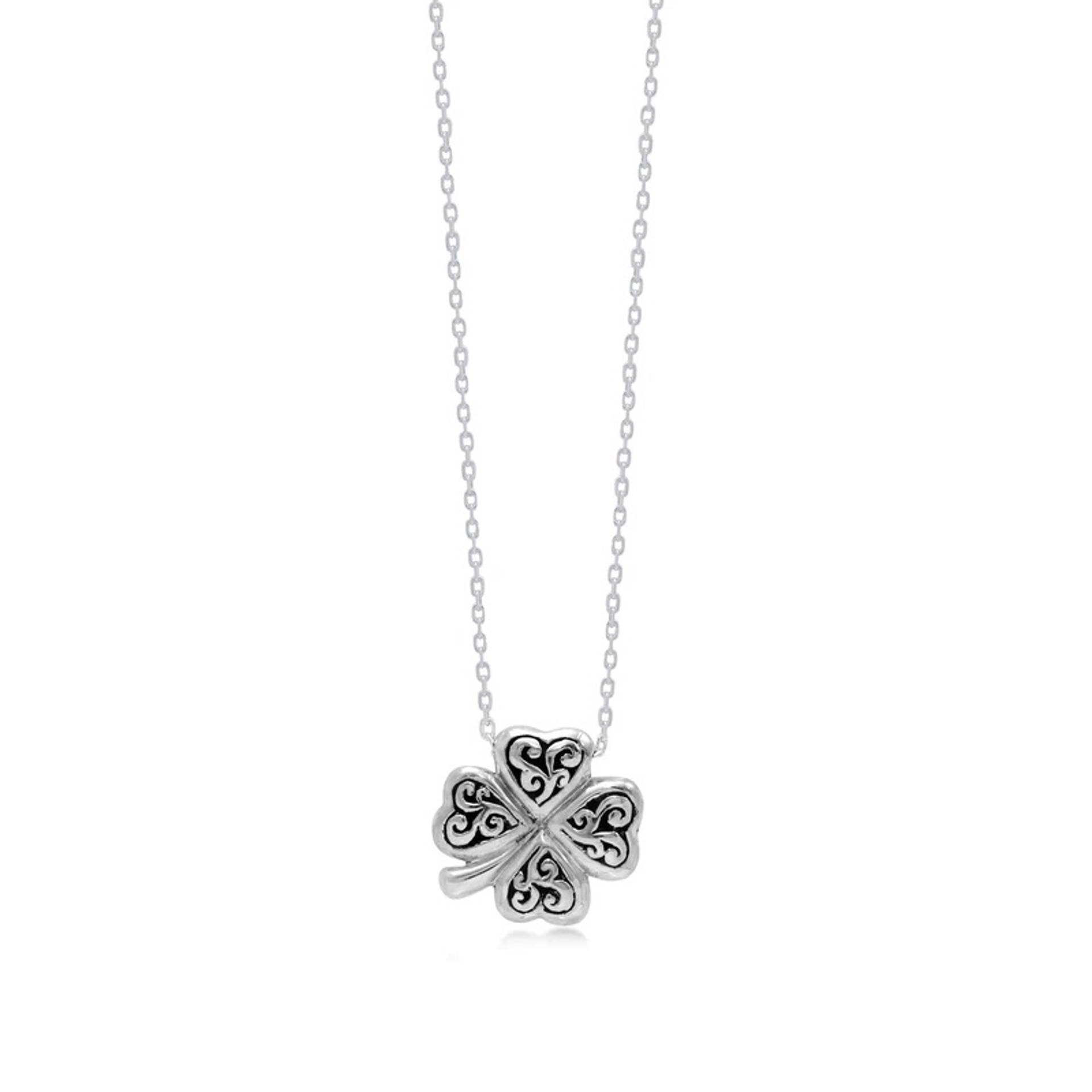 Delicate Clover Leaf Pendant Necklace by Lois Hill