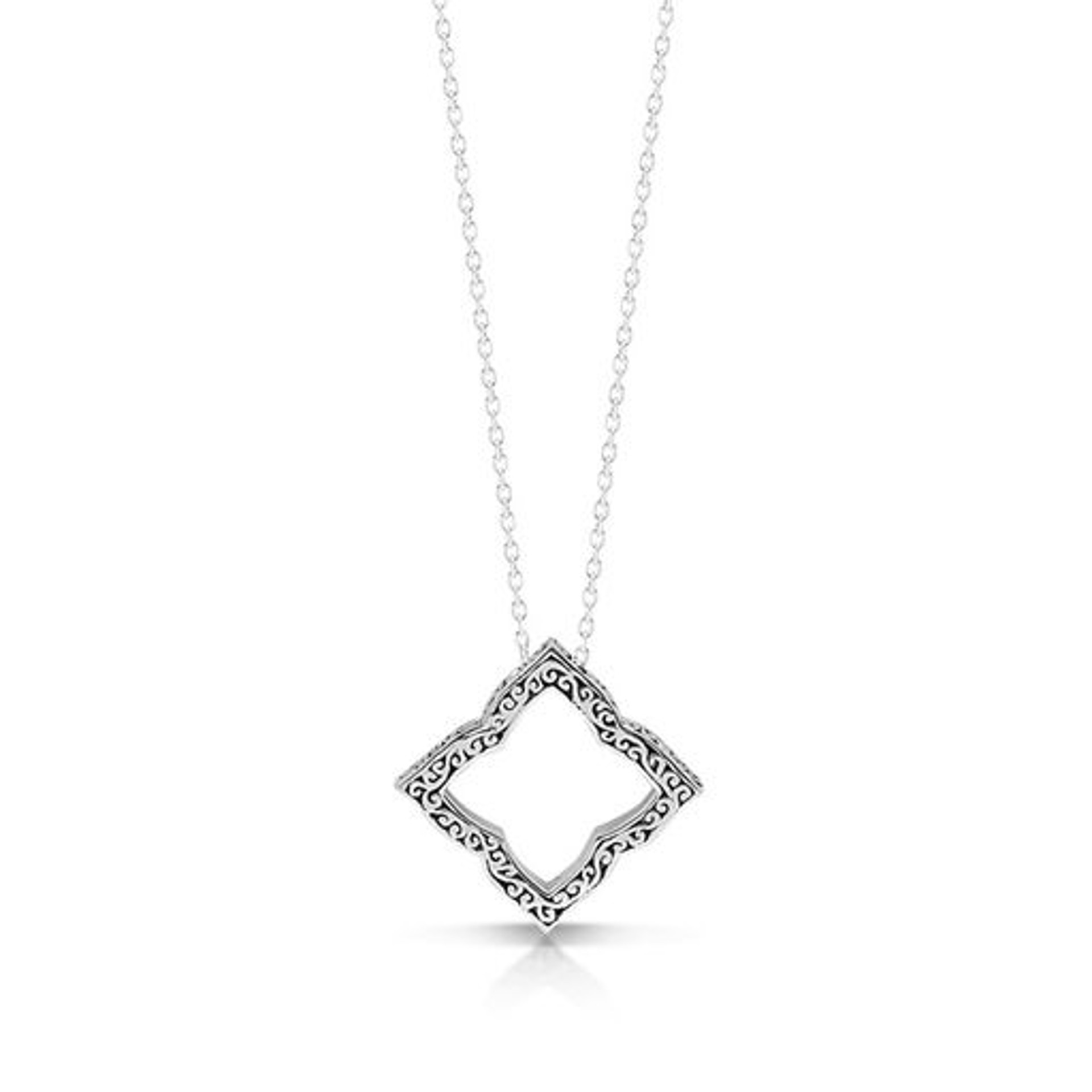 6977 Stylized Open Diamond Pendant Necklace by Lois Hill