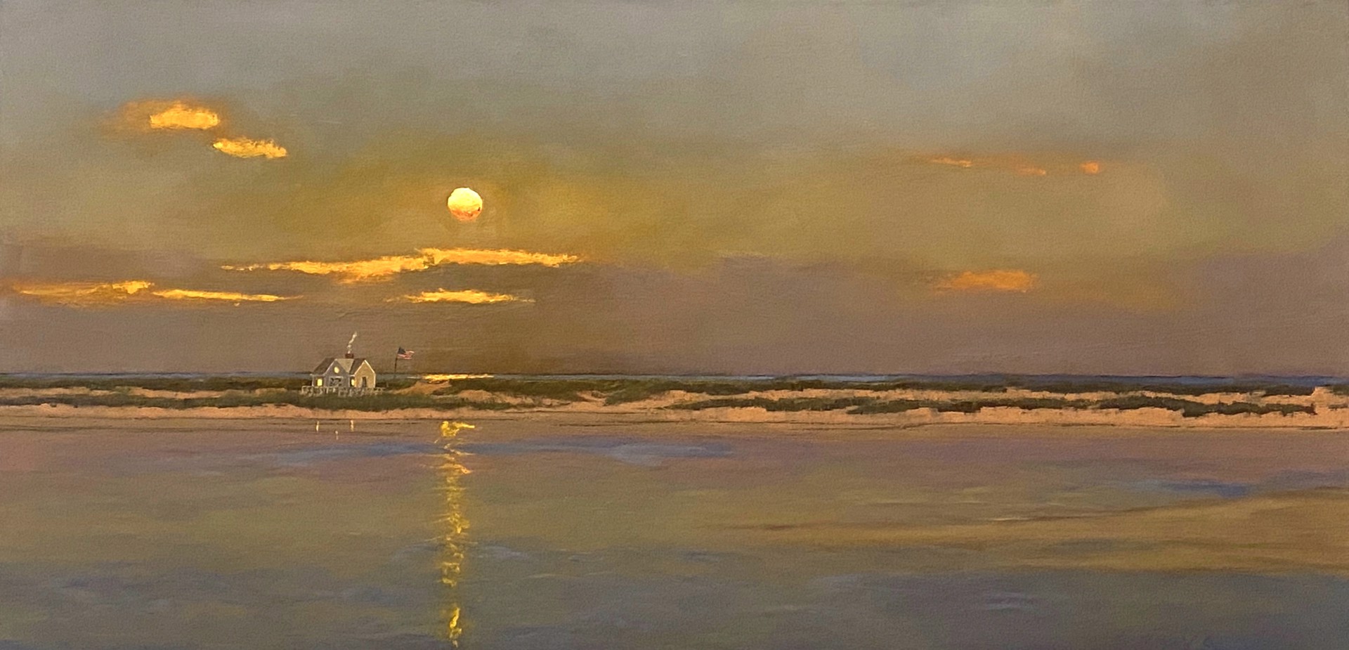 Rising Moon over North Beach by Mark Sylva