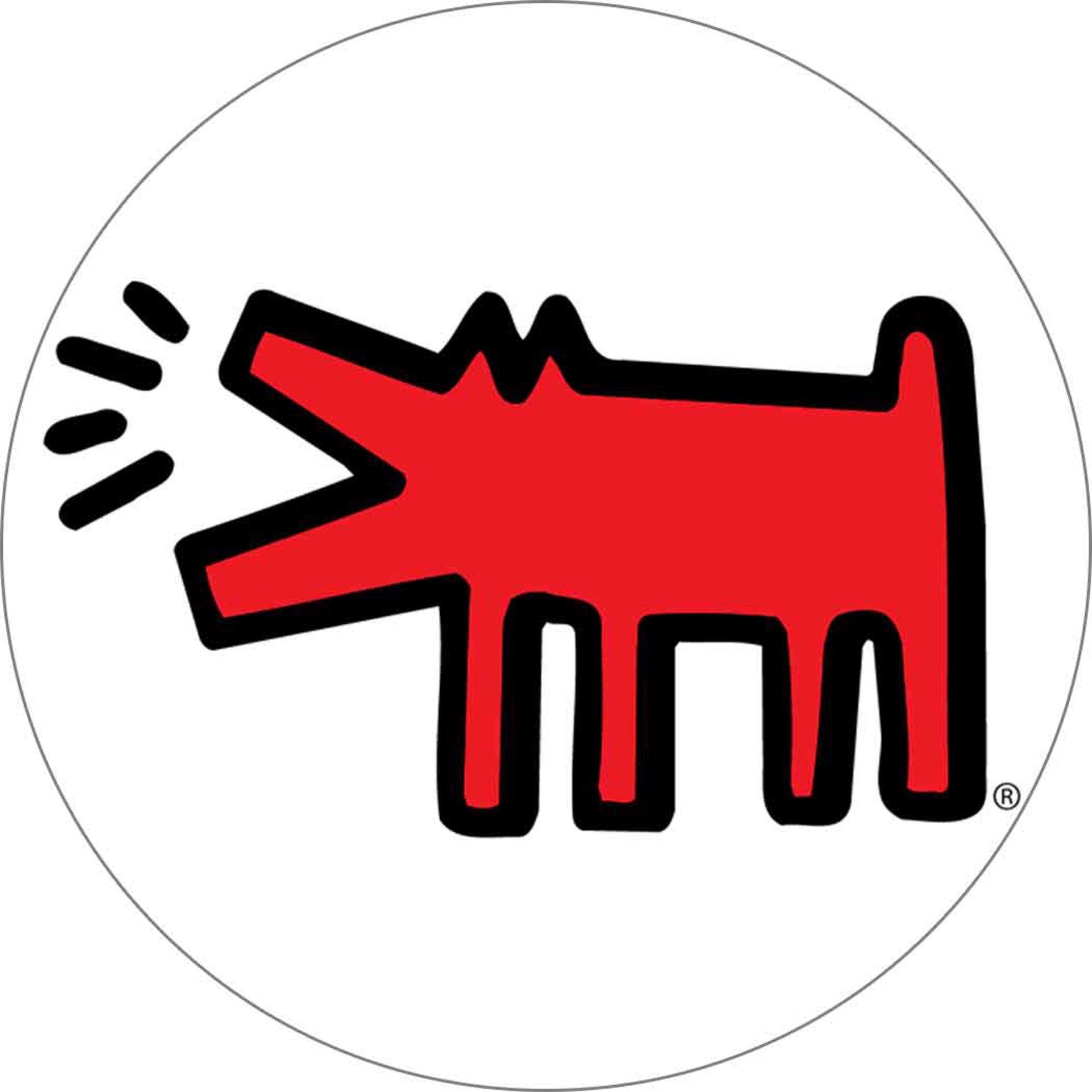 Barking Dog 2.25 Round Magnet by Keith Haring