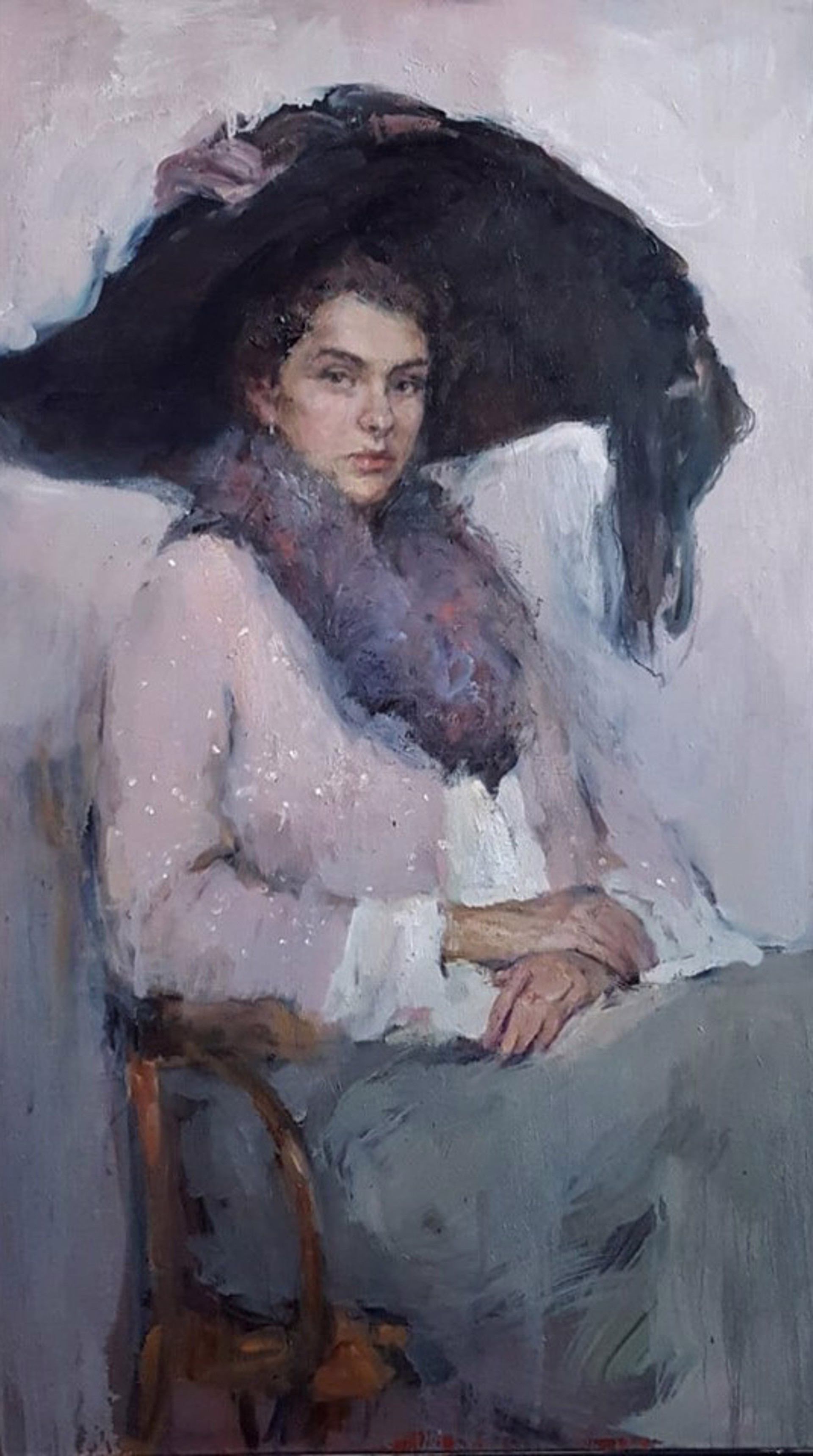 Portrait of a Young Woman in a Hat by Ekaterina Belova
