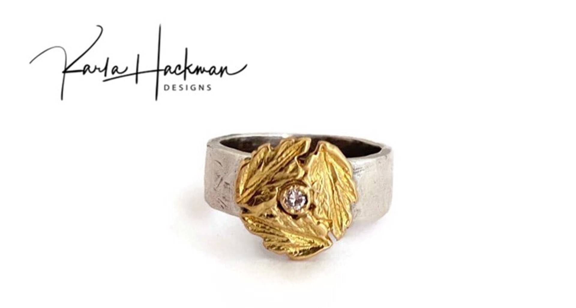 Triple Gold Leaf Ring by Karla Hackman