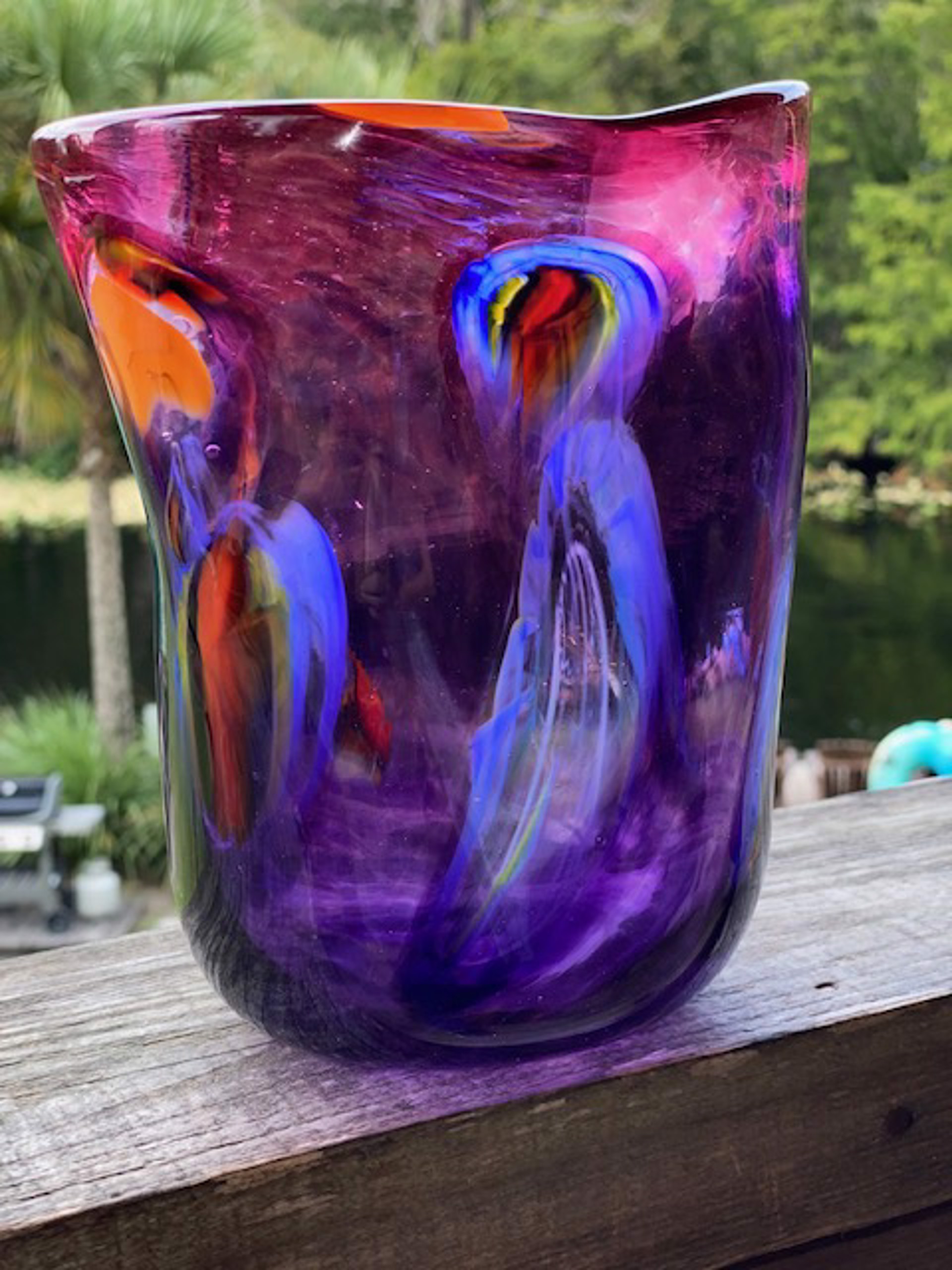 Red/Purple Glass Vessel by Rick Keppler