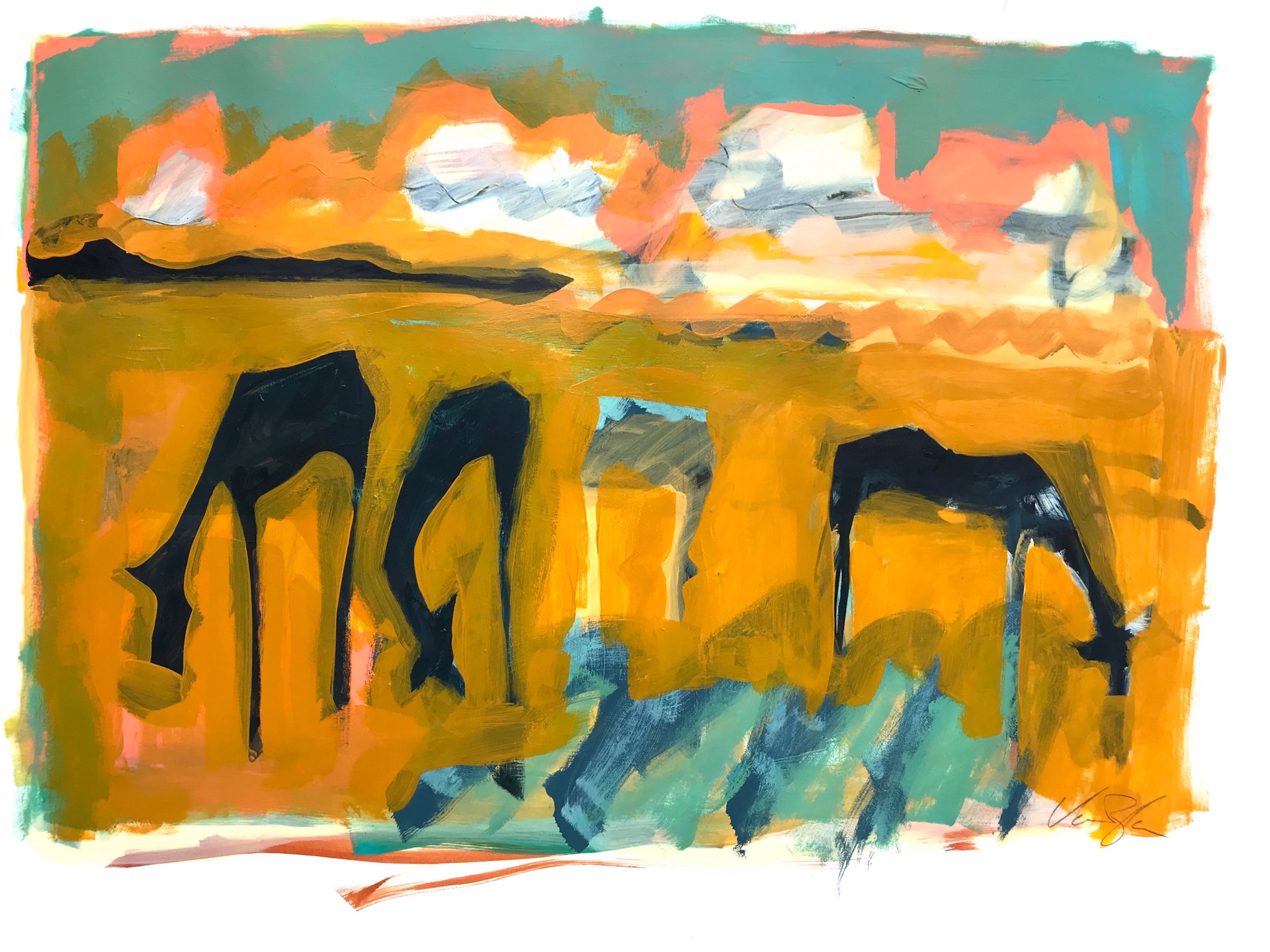 Four Cows near Blue Grass by Rachael Van Dyke