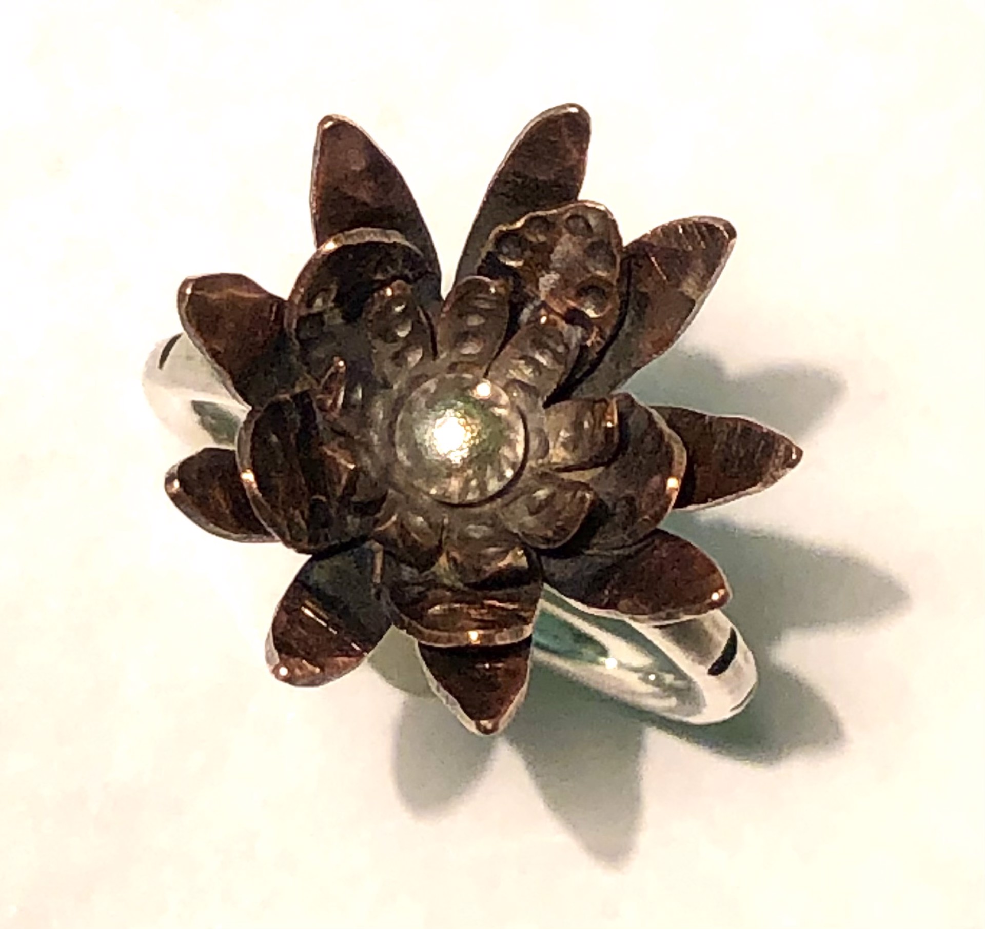 Spiky Copper w/Silver Center Ring - Size 6.5 by Amelia Whelan