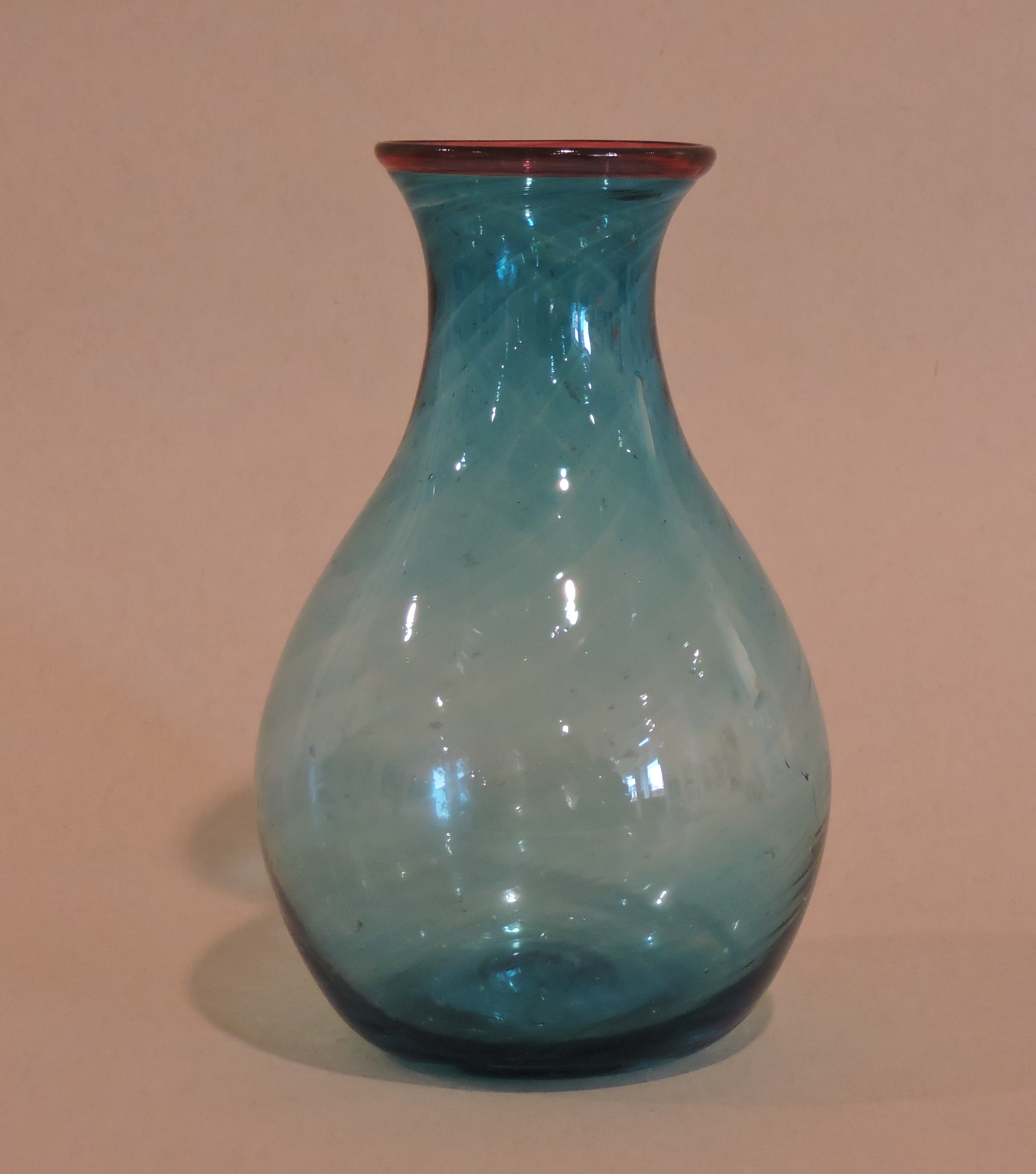 Turquoise/Red bud vase by Ryan Gothrup