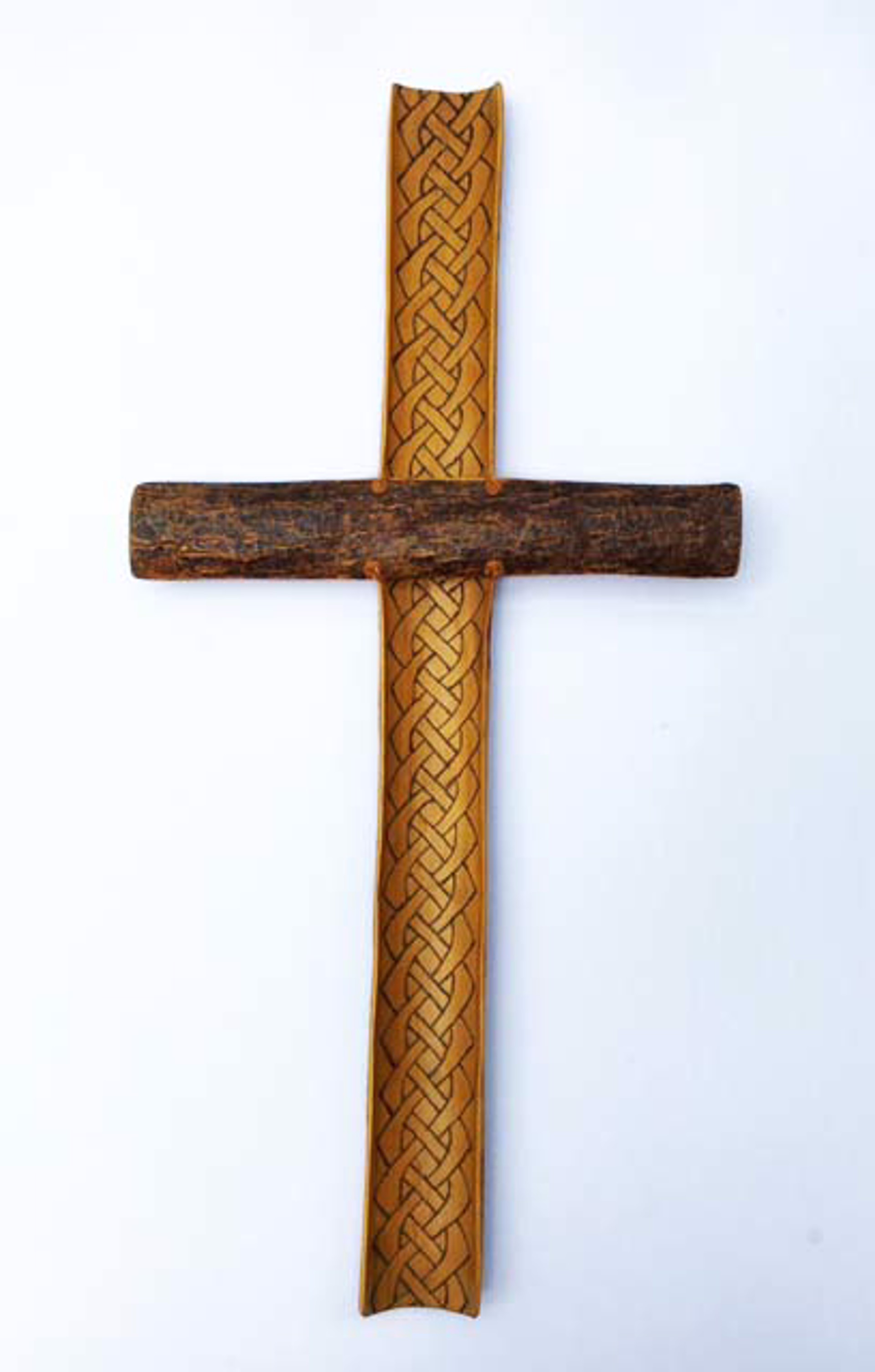 Celtic Cross with Wood Burned Braid by Kim Keats