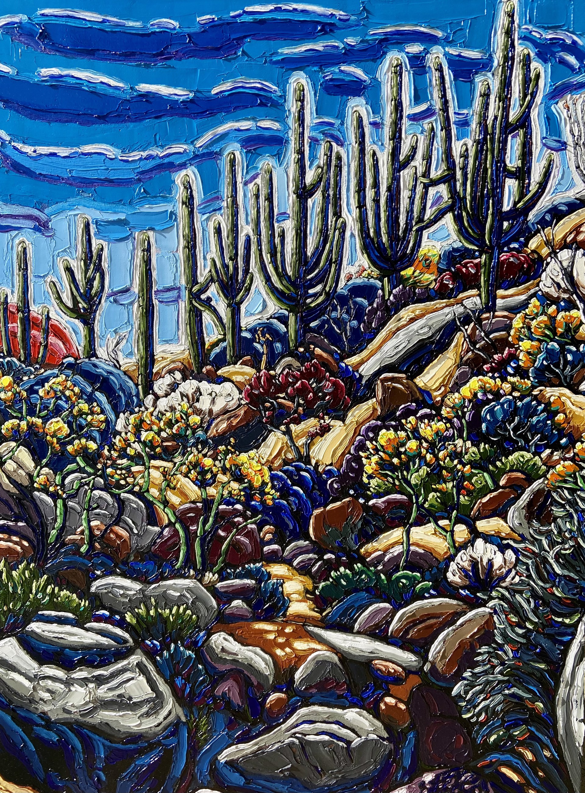 Old Saguaros Above The Wash II by Neil Myers
