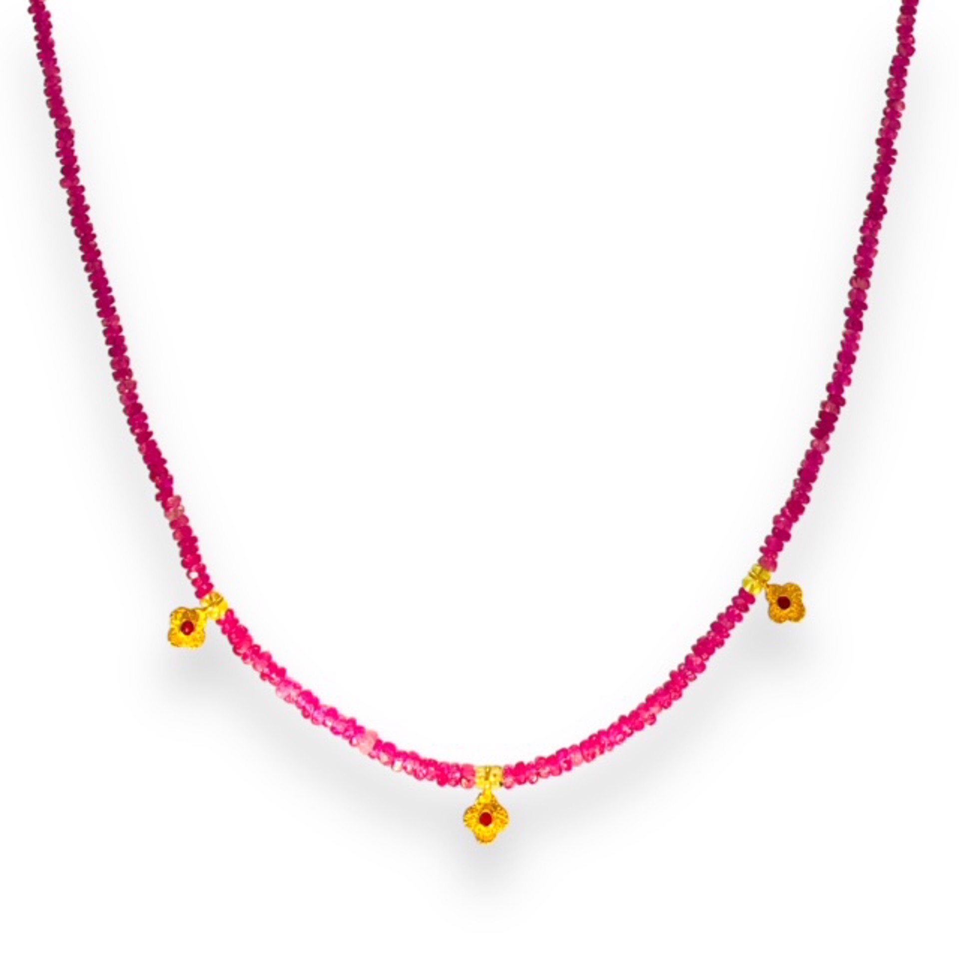 Petal Pink Sapphire Necklace 18k gold 16" by Mara Labell