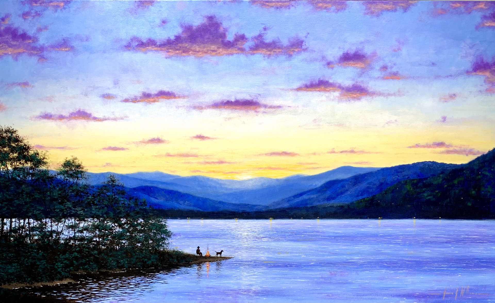 Sunset On The Lake by James J. Williams