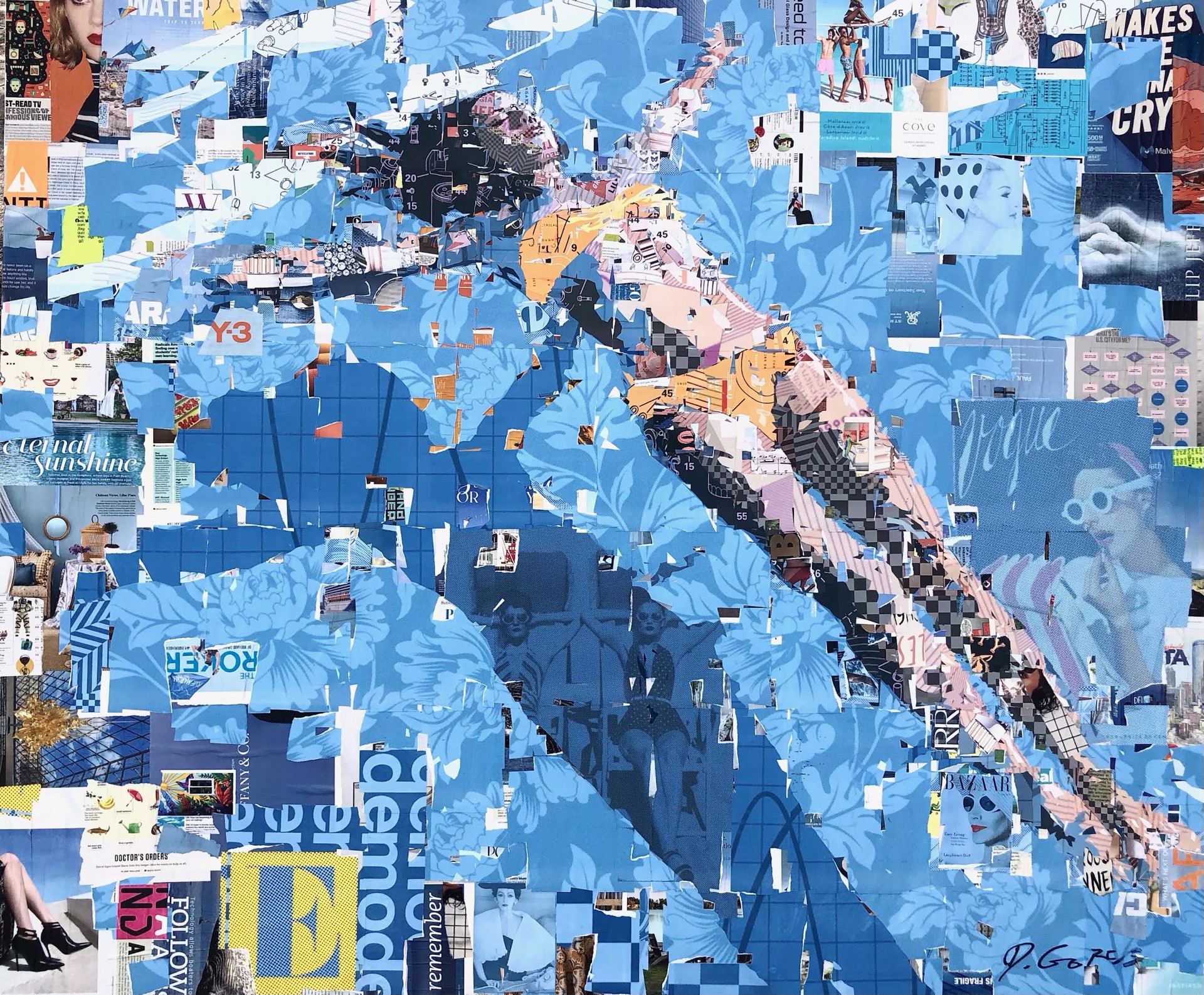 A collage of a woman swimming in a pool.