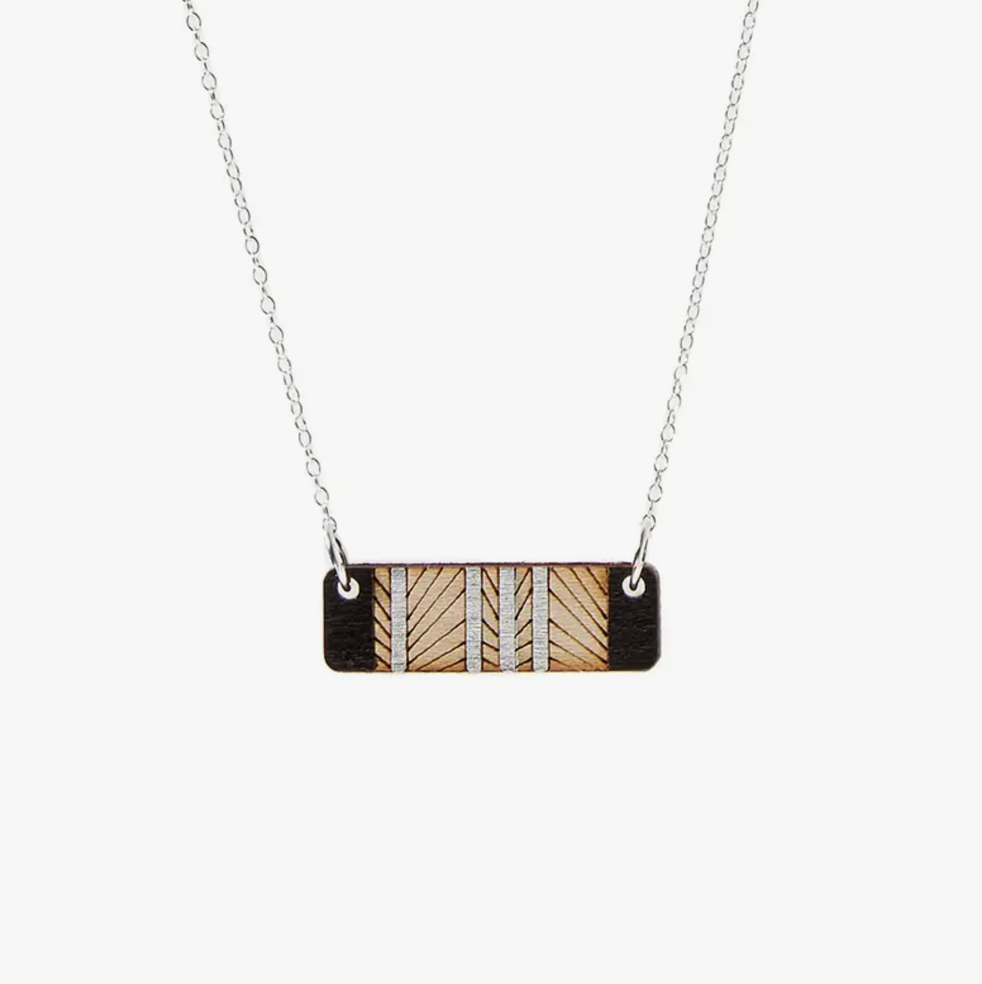 Lines Necklace - Short Black by Treeline and Tide
