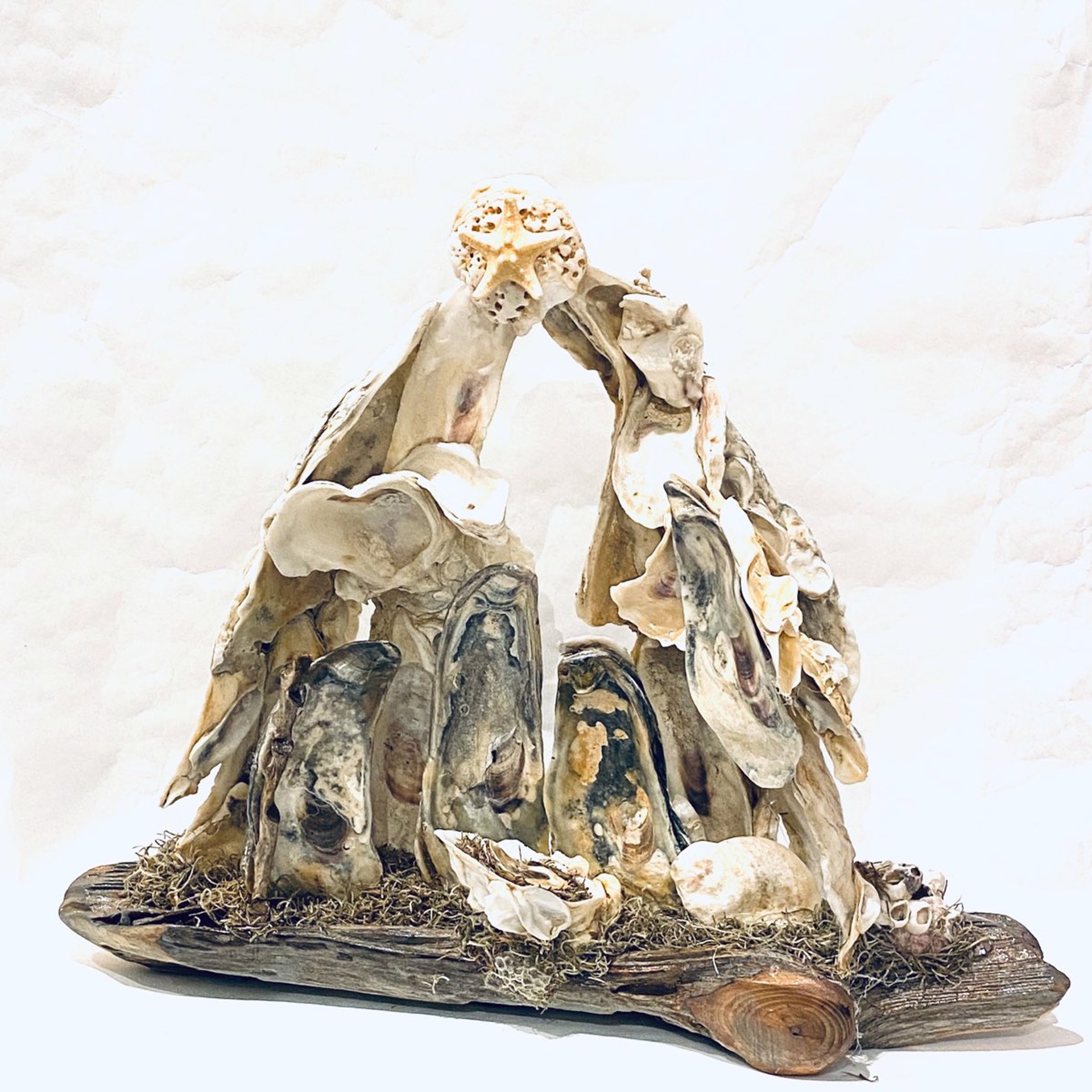 Oyster Cluster Arch on Driftwood Crèche of the Sea by Chris Nietert