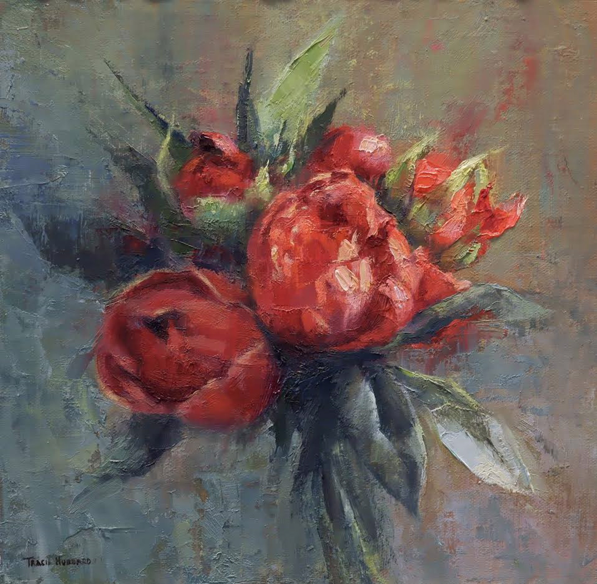 Red Peonies by Tracie Hubbard