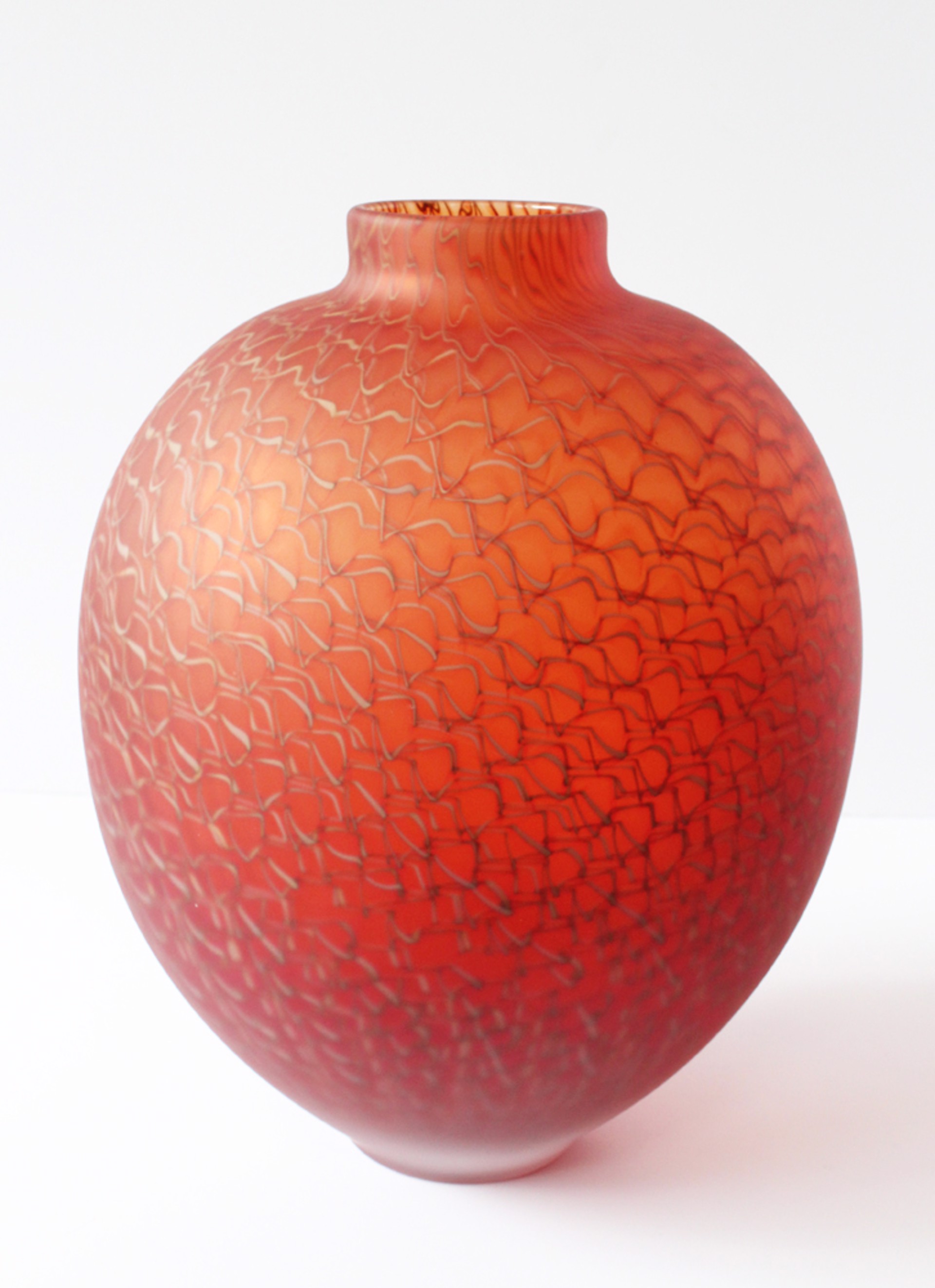 Red Merletto Vase by John Geci