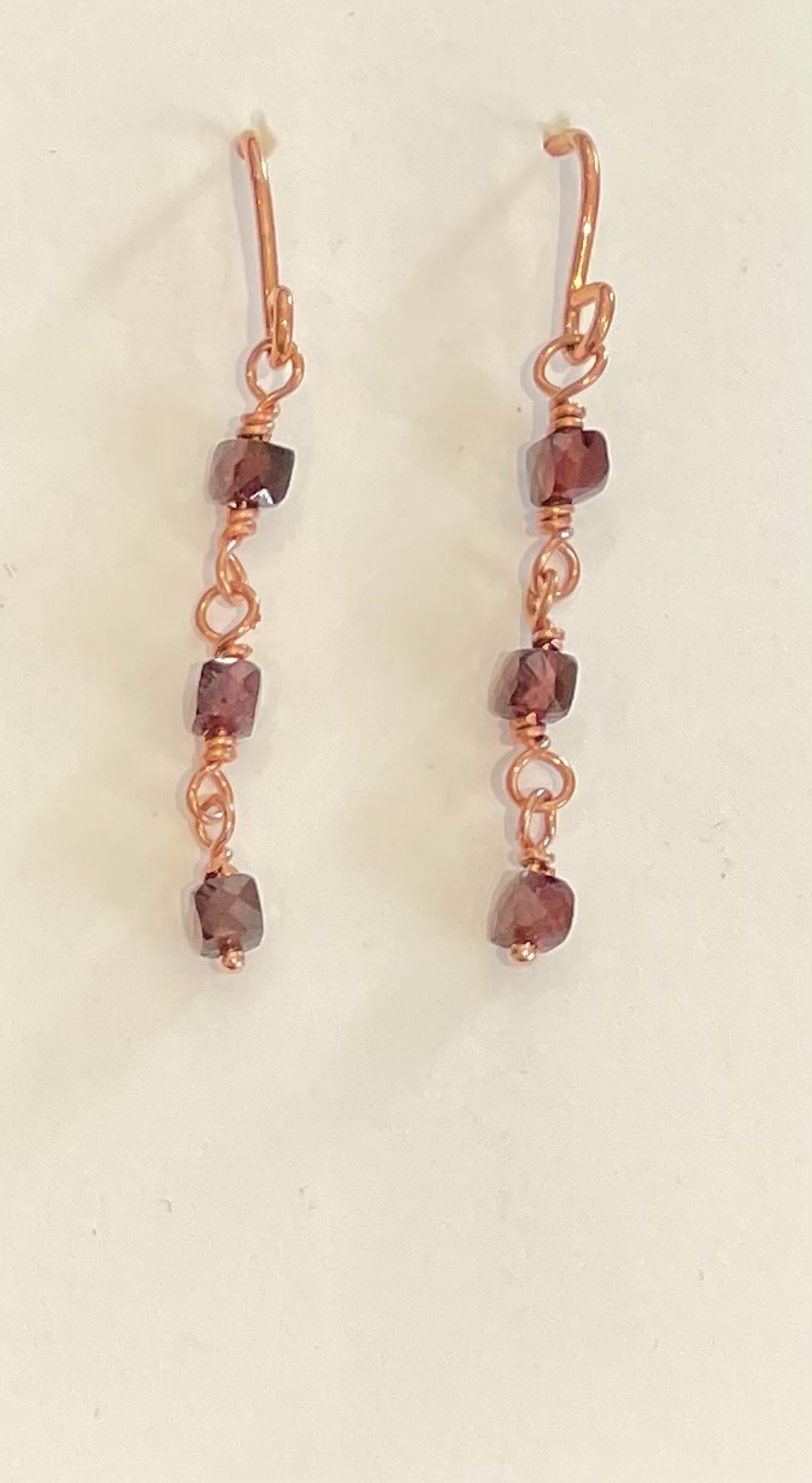 Garnet Links Copper Earrings by Emelie Hebert