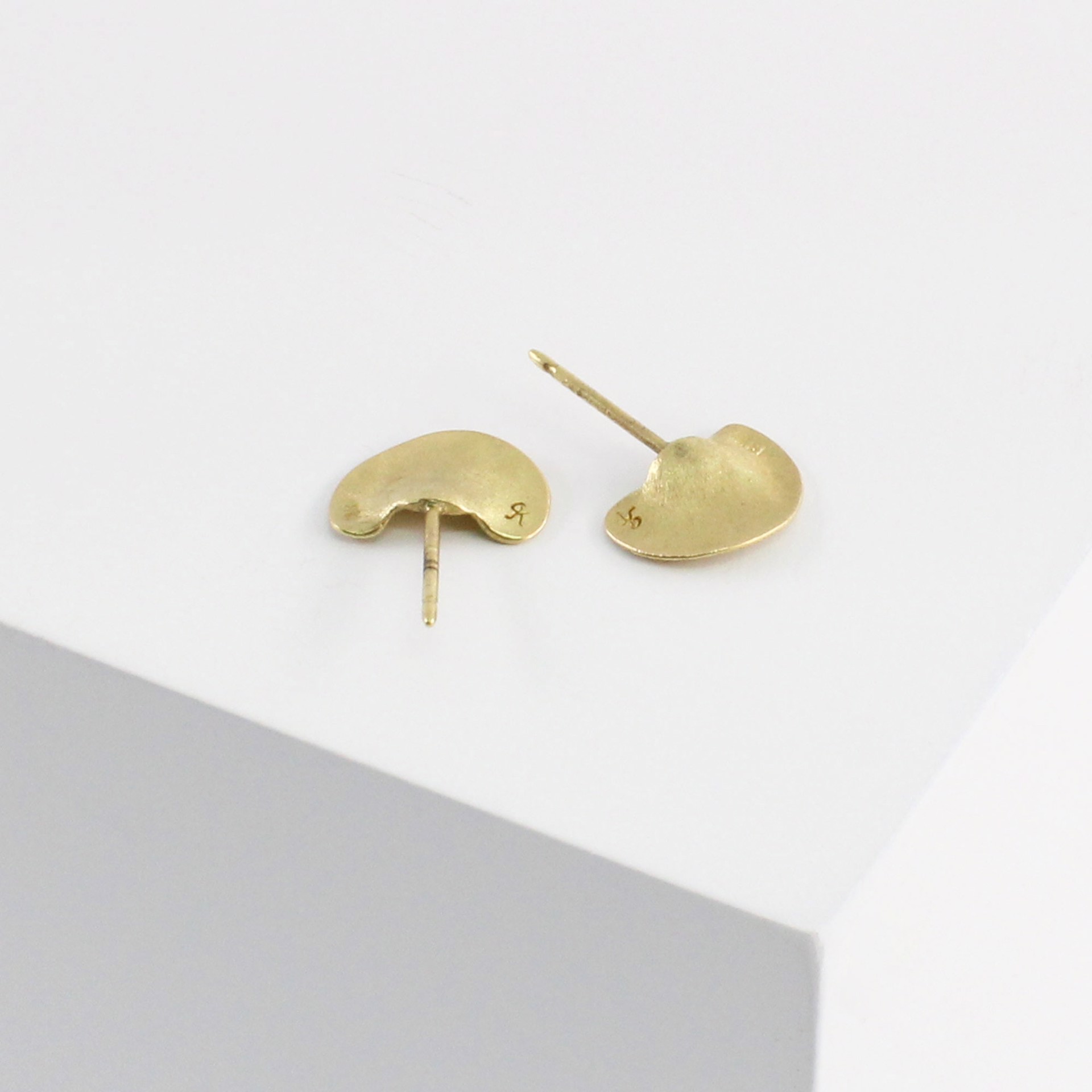 Gold Mushroom Earrings by Gabriella Kiss