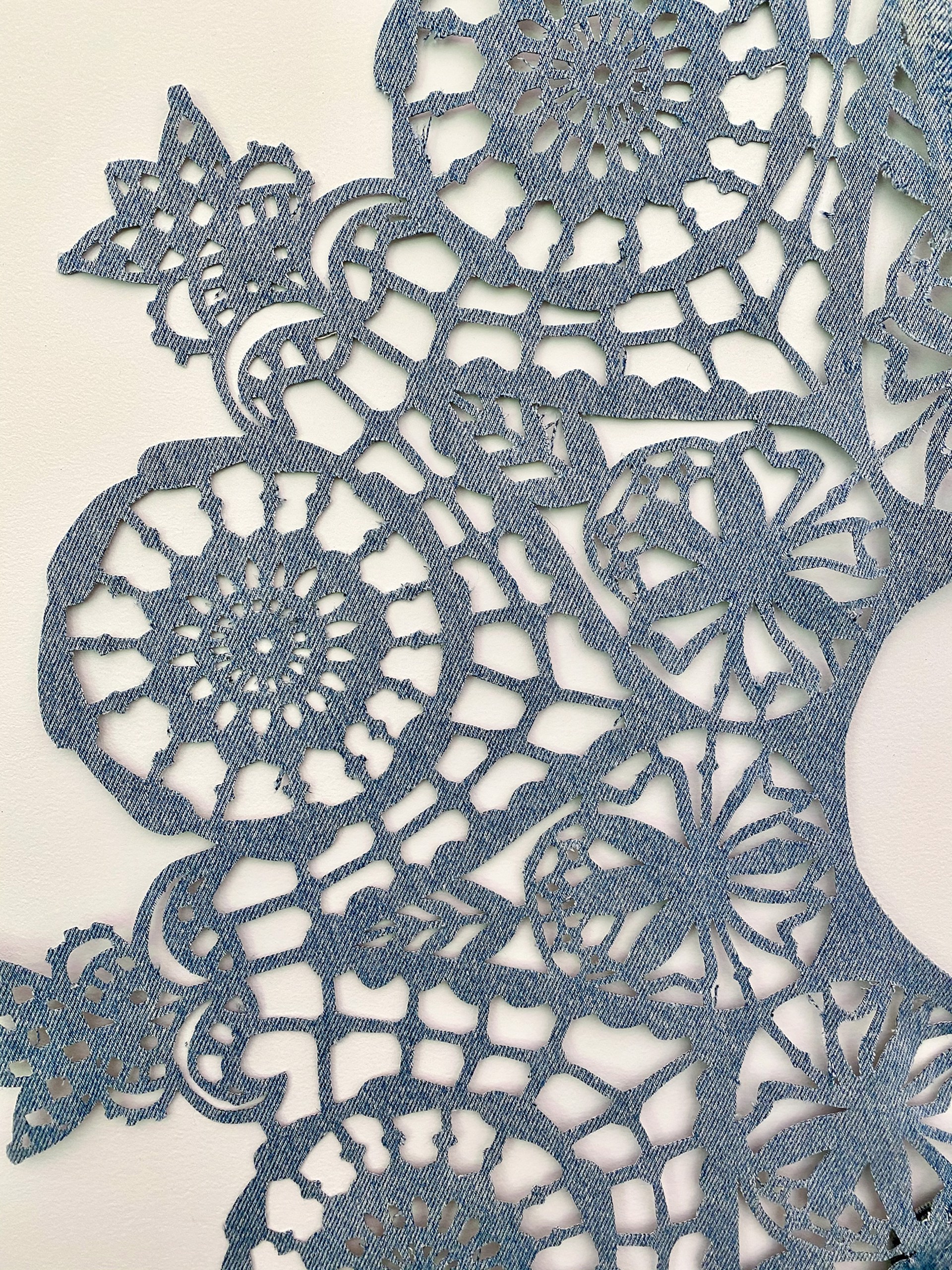 Meticulously Distressed Denim Collar, Elizabethan by Libby Newell