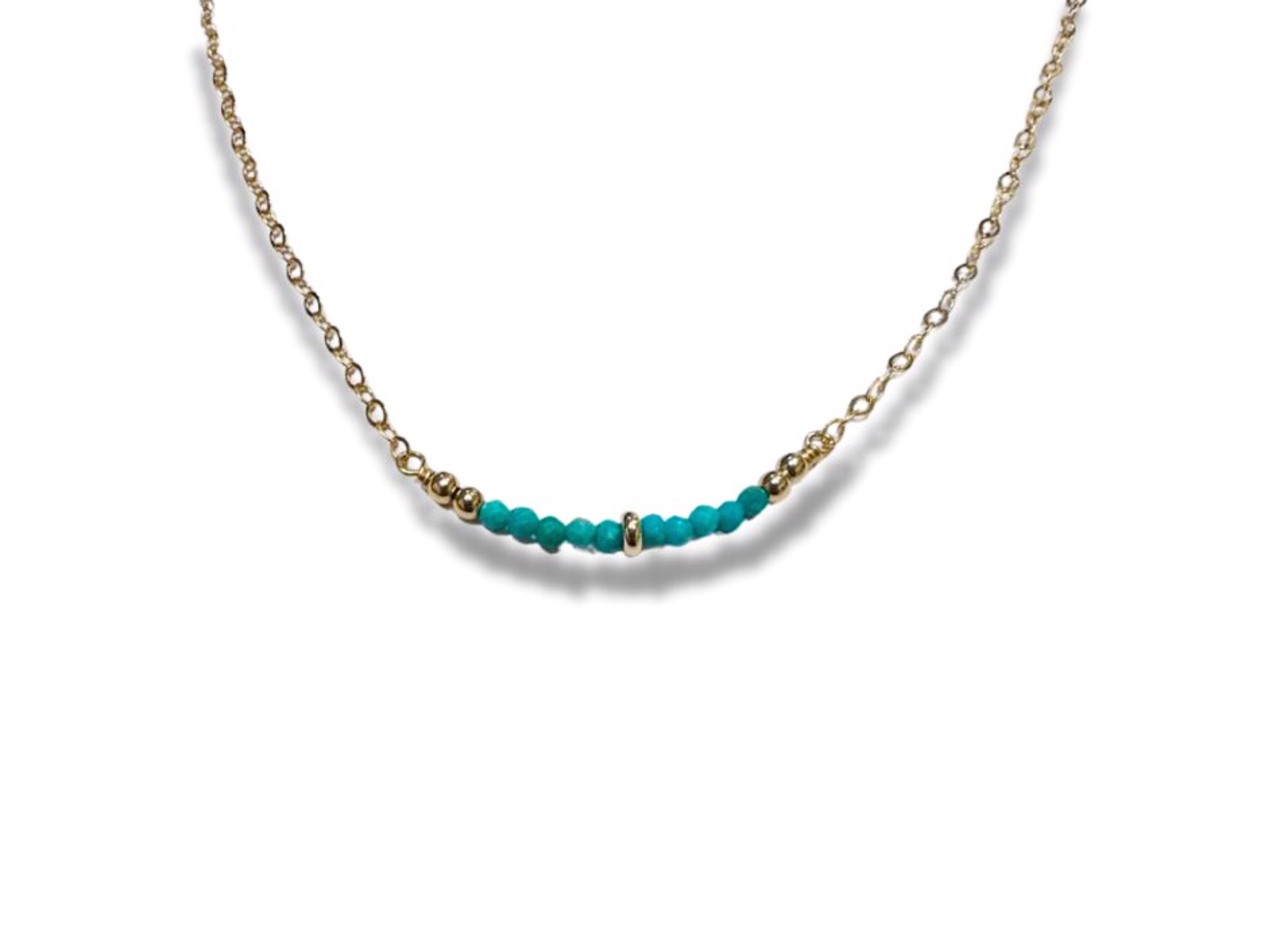 Necklace - 14K Gold Filled Sleeping Beauty Turquoise Crescent by Julia Balestracci