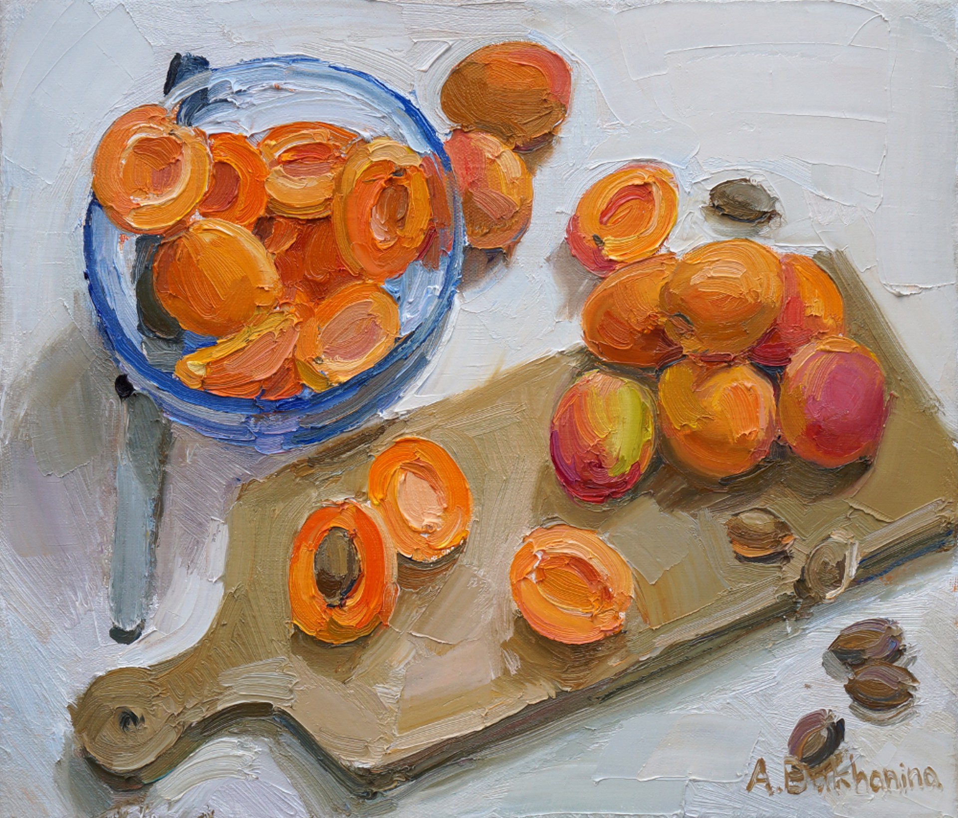 "Apricots for Jam" original oil painting by Anastasia Dukhanina