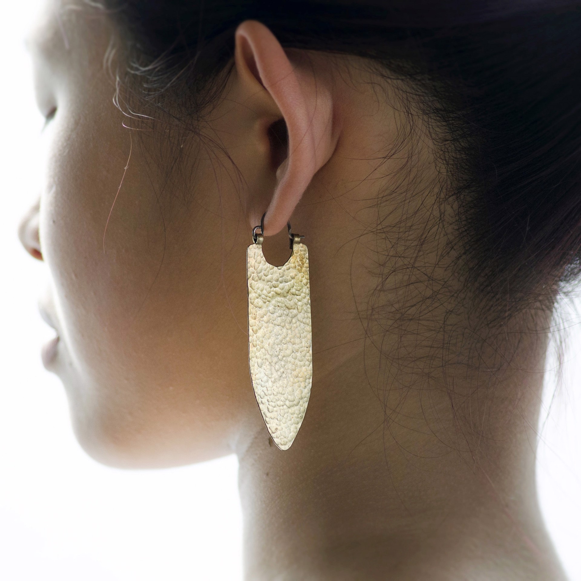 Banner Earrings in Antiqued Brass by Clementine & Co. Jewelry
