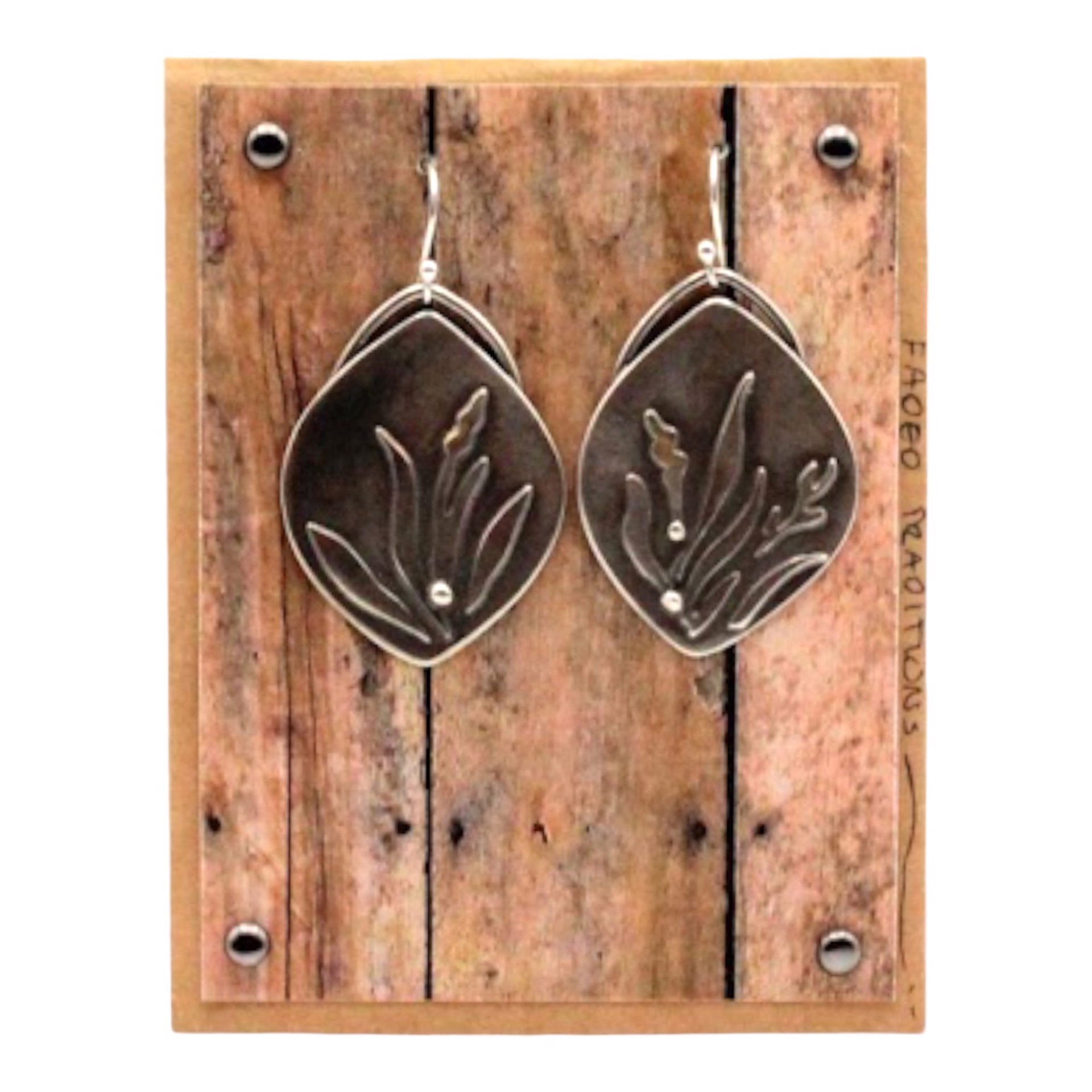 Hand Sawn Wild Orchid Earrings with 24k Gold Accents by Ashley Hanna