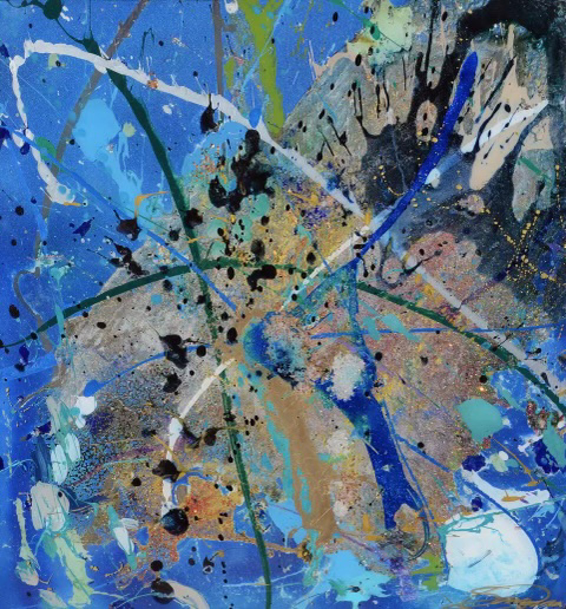Blue Shimmers Diptych 2/2 by Sara Conca