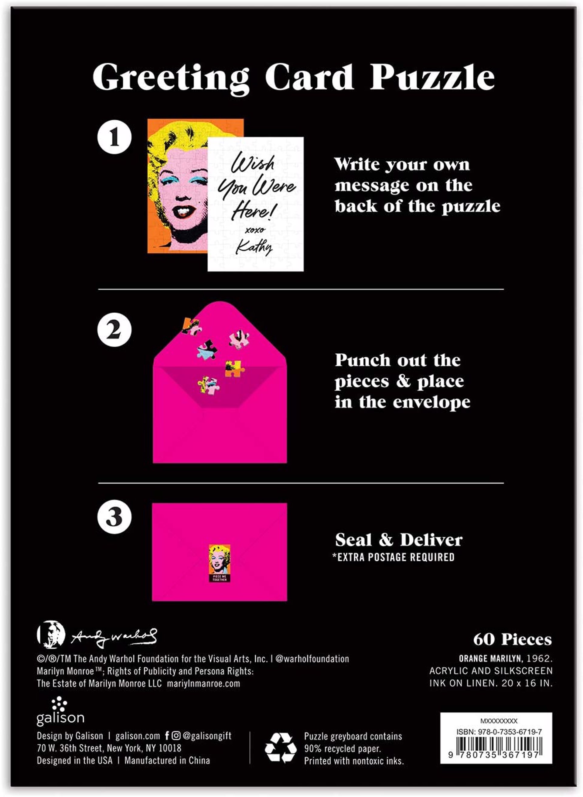 Andy Warhol Marilyn Greeting Card Puzzle by Andy Warhol