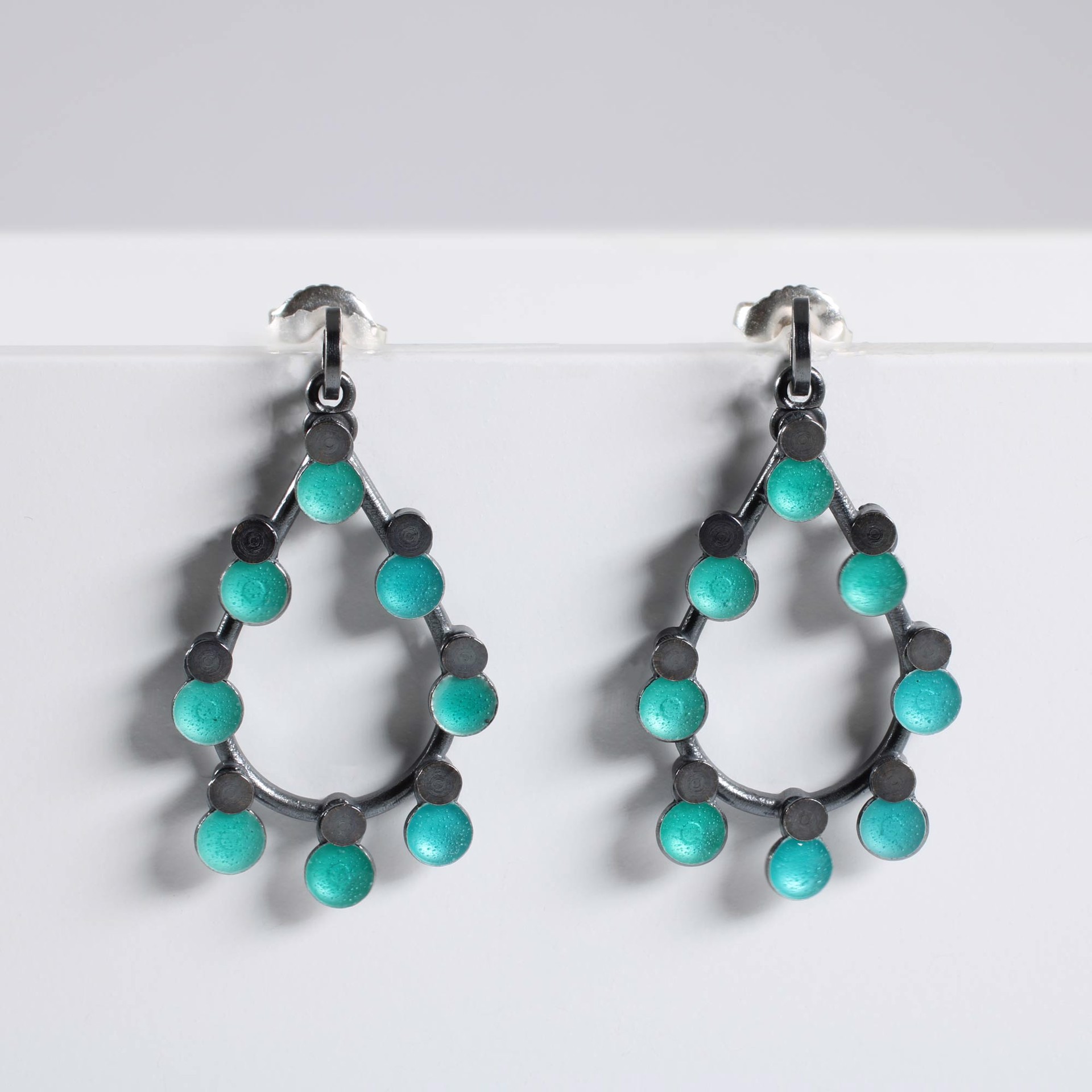 Turquoise Loop Drop Earrings by Barbara Seidenath
