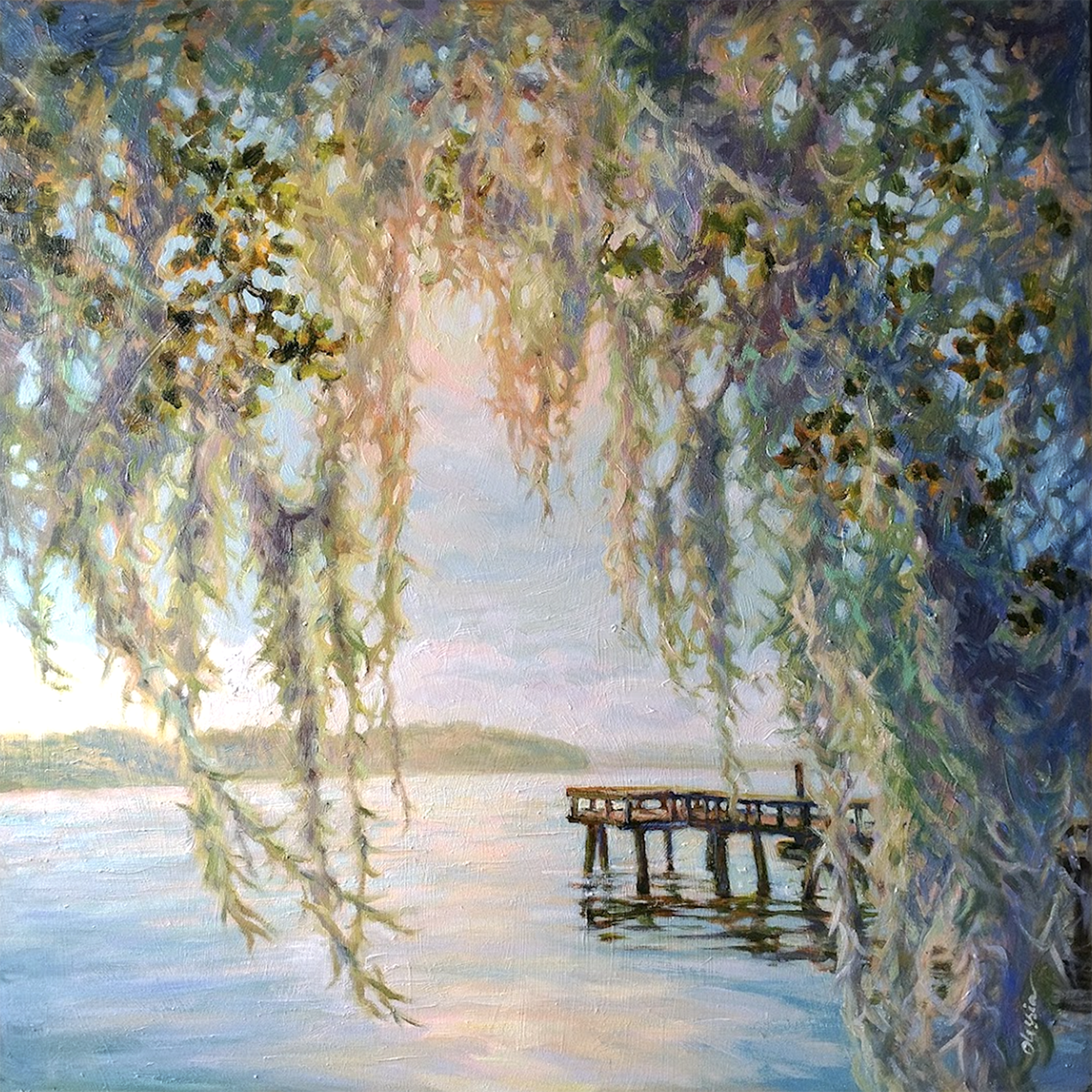 "High Tide at Solemn Deck" original oil painting by Olessia Maximenko