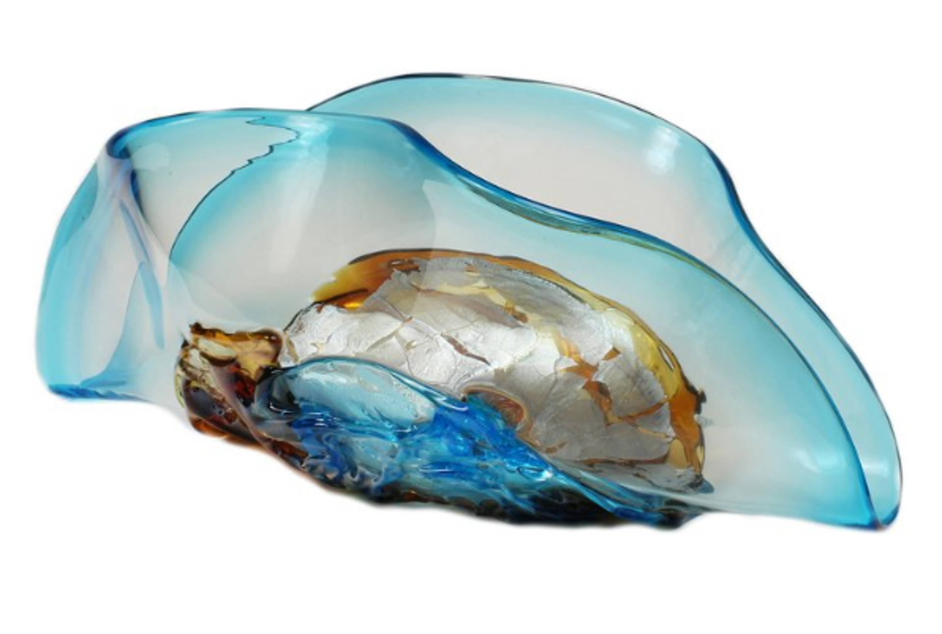 Aqua Jewel Fold - 7598 by V Handblown Glass