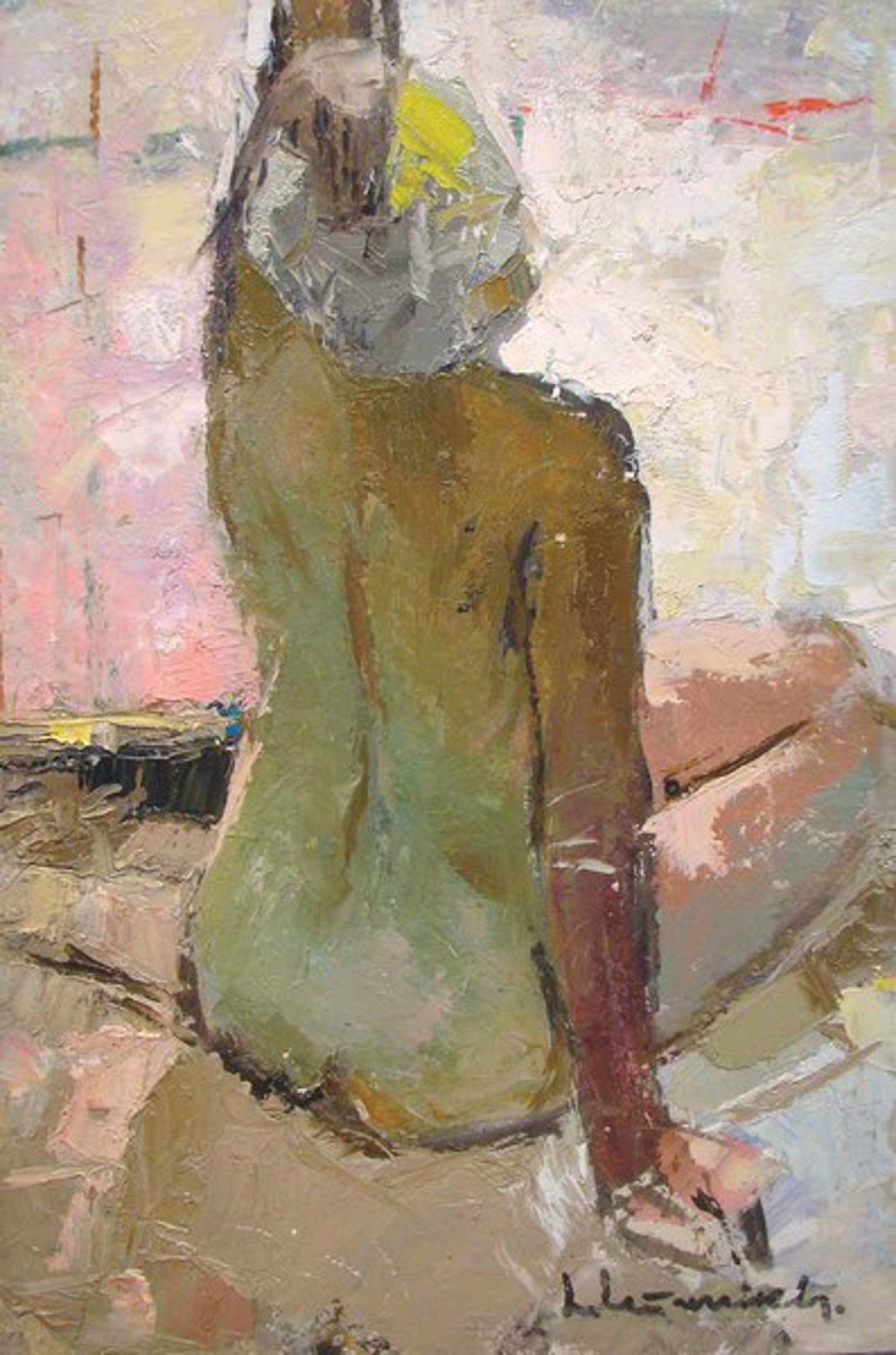 Sitting Nude by Laimodot Murniek