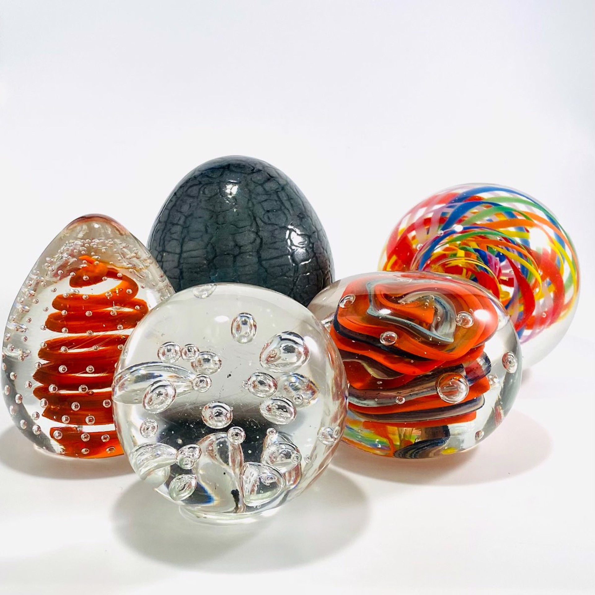 Paper Weight Spheres and Eggs~Various by John Glass