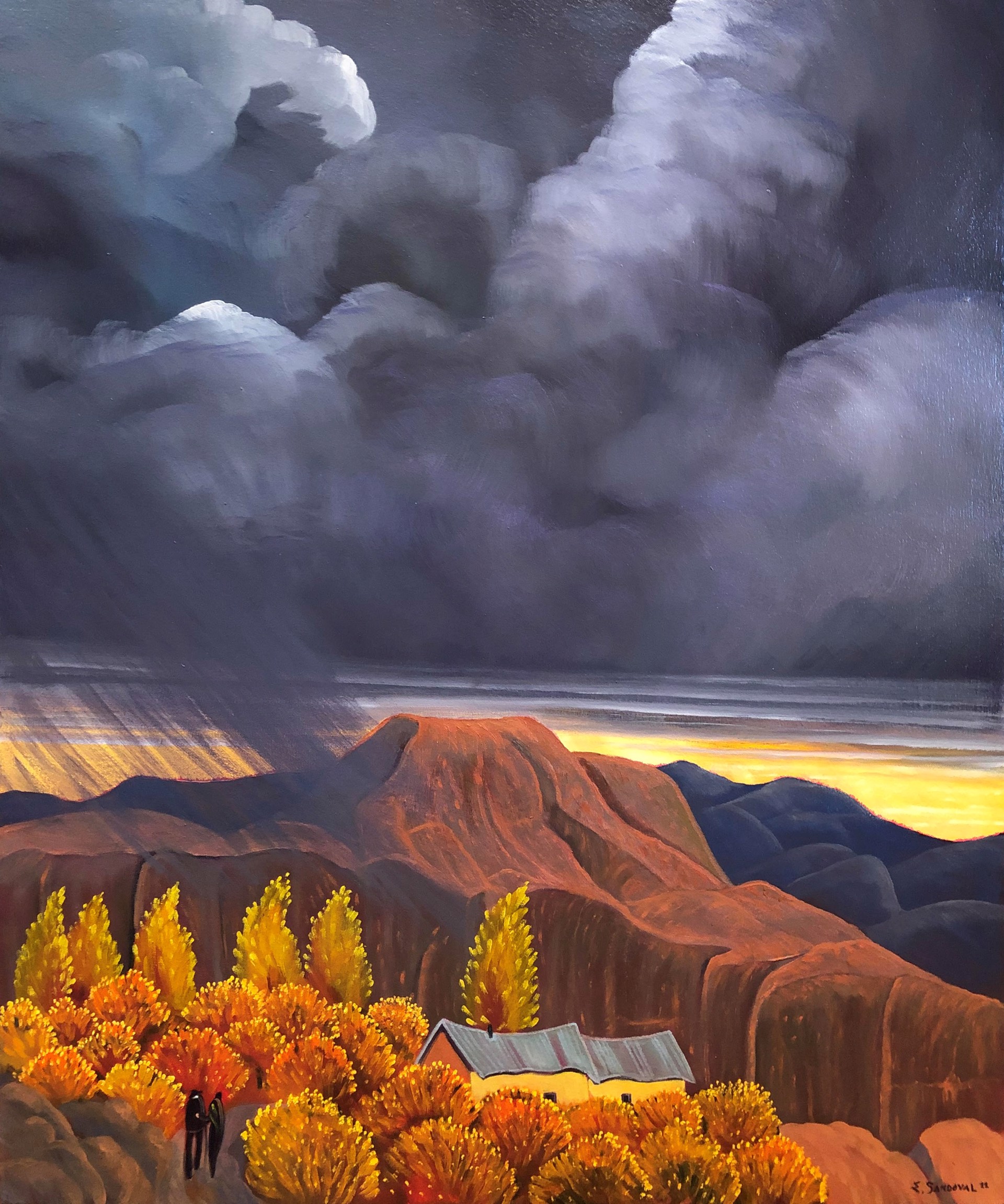 Rain on the Mesa by Ed Sandoval